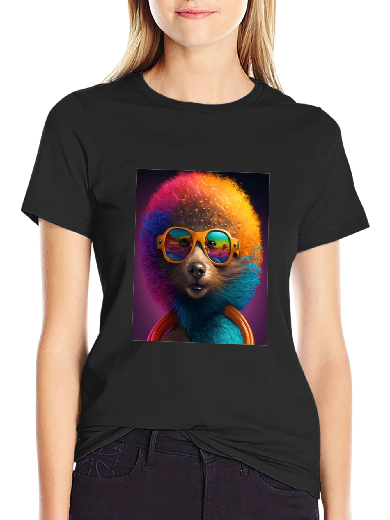 Black Cool Dog Tee: Colorful & Fun view 2