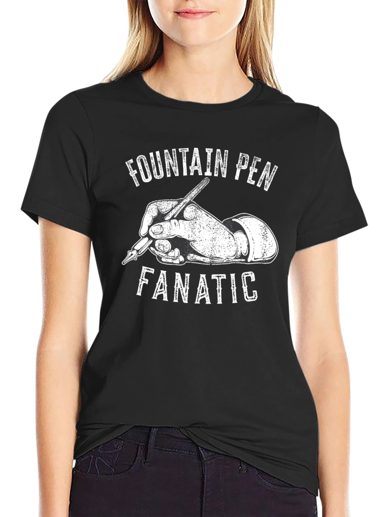 Black Fountain Pen Fanatic Graphic T-Shirt view 2