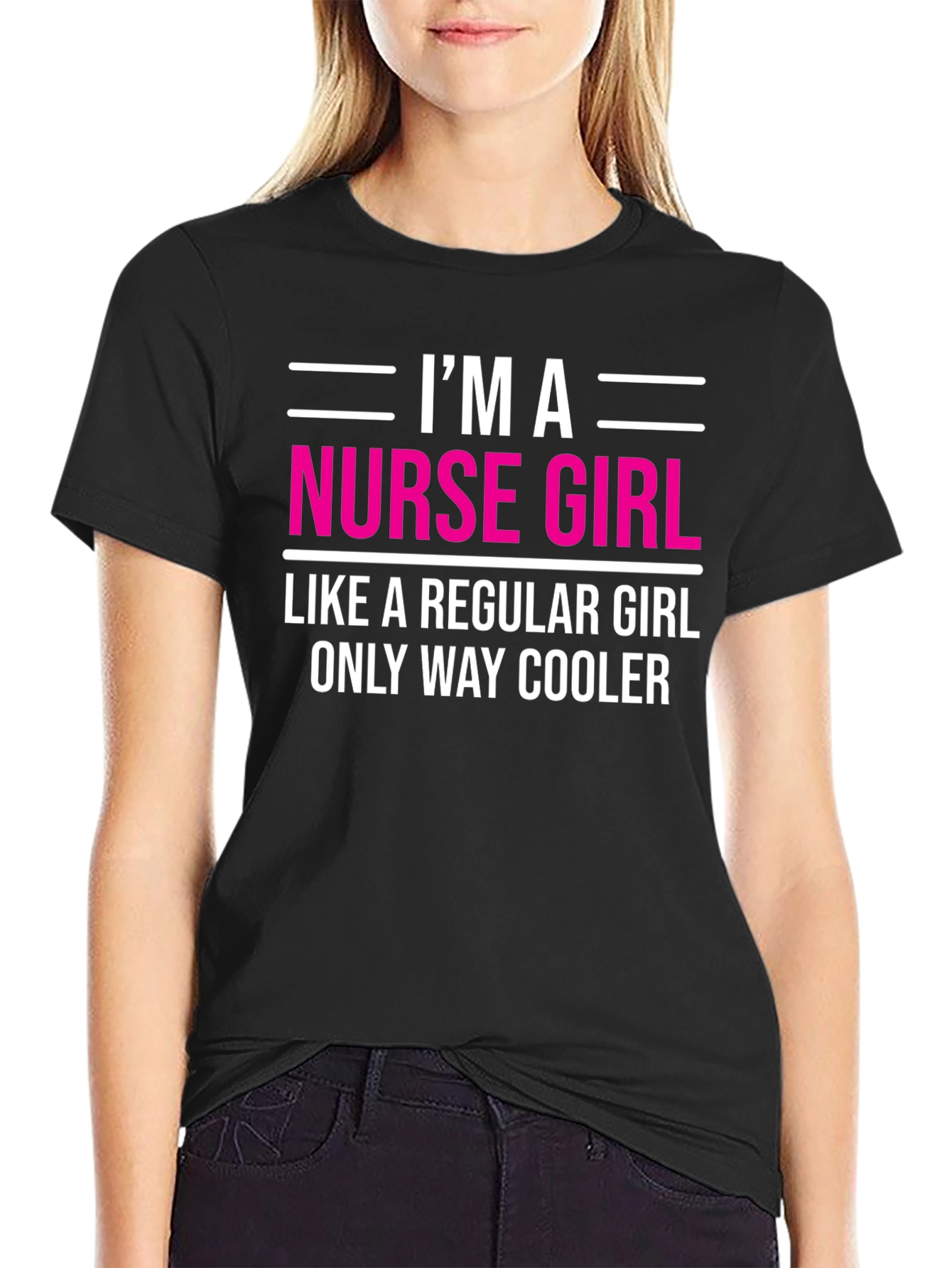 Black I'm A Nurse Girl T-Shirt view 2