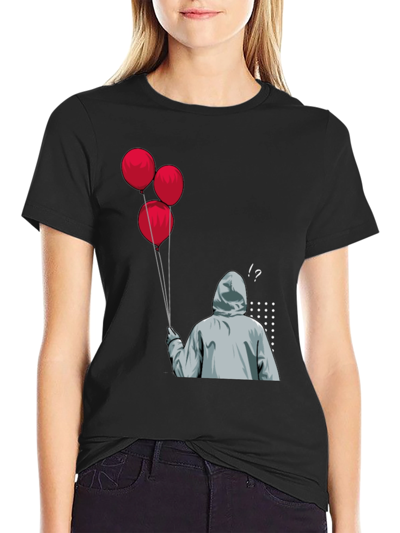 IT Pennywise T-Shirt: Red Balloons & Creepy Clown Design - 2