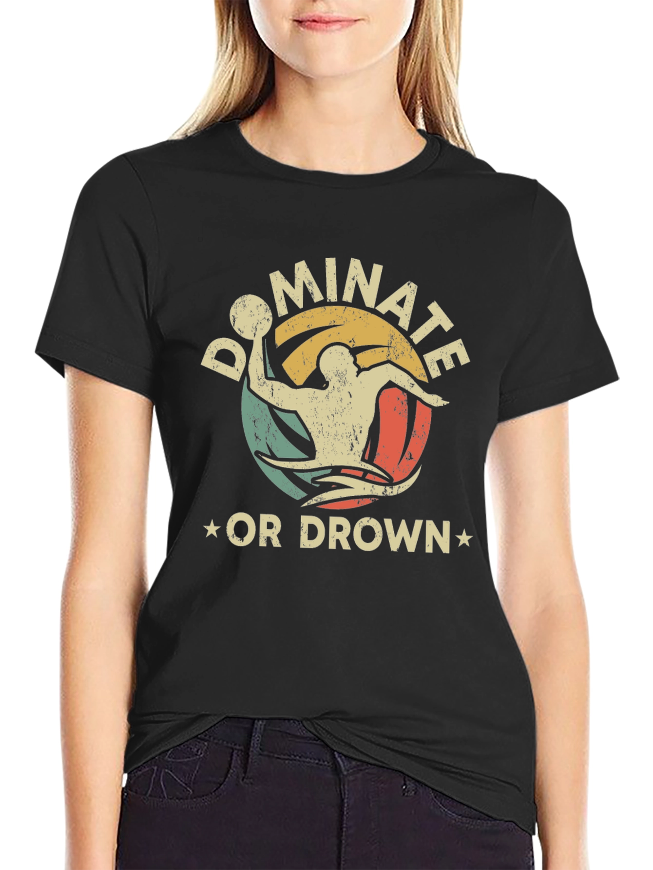 Black Dominate or Drown Graphic Tee view 2