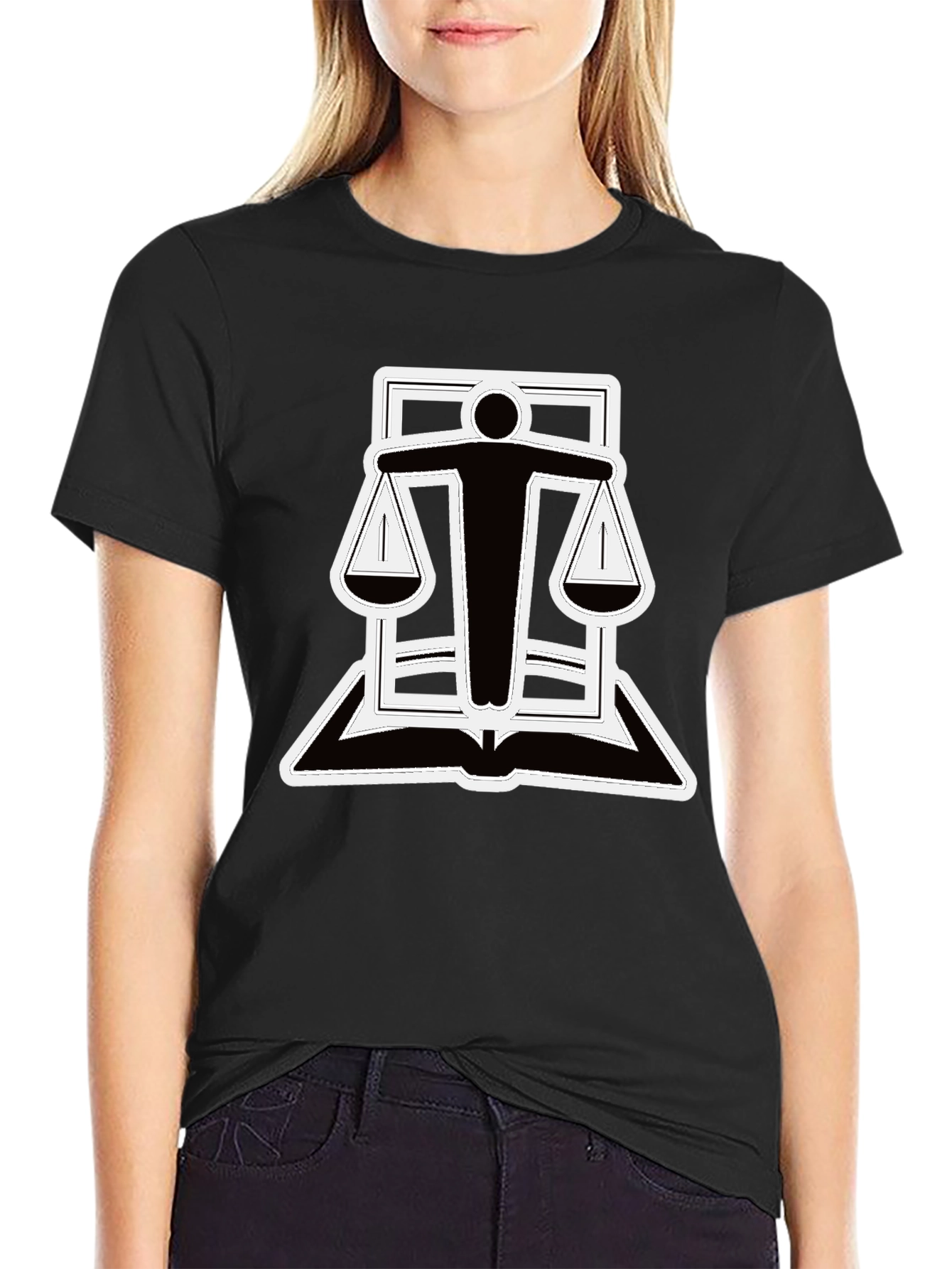 Black Scales of Justice T-Shirt - Law & Order Tee view 2