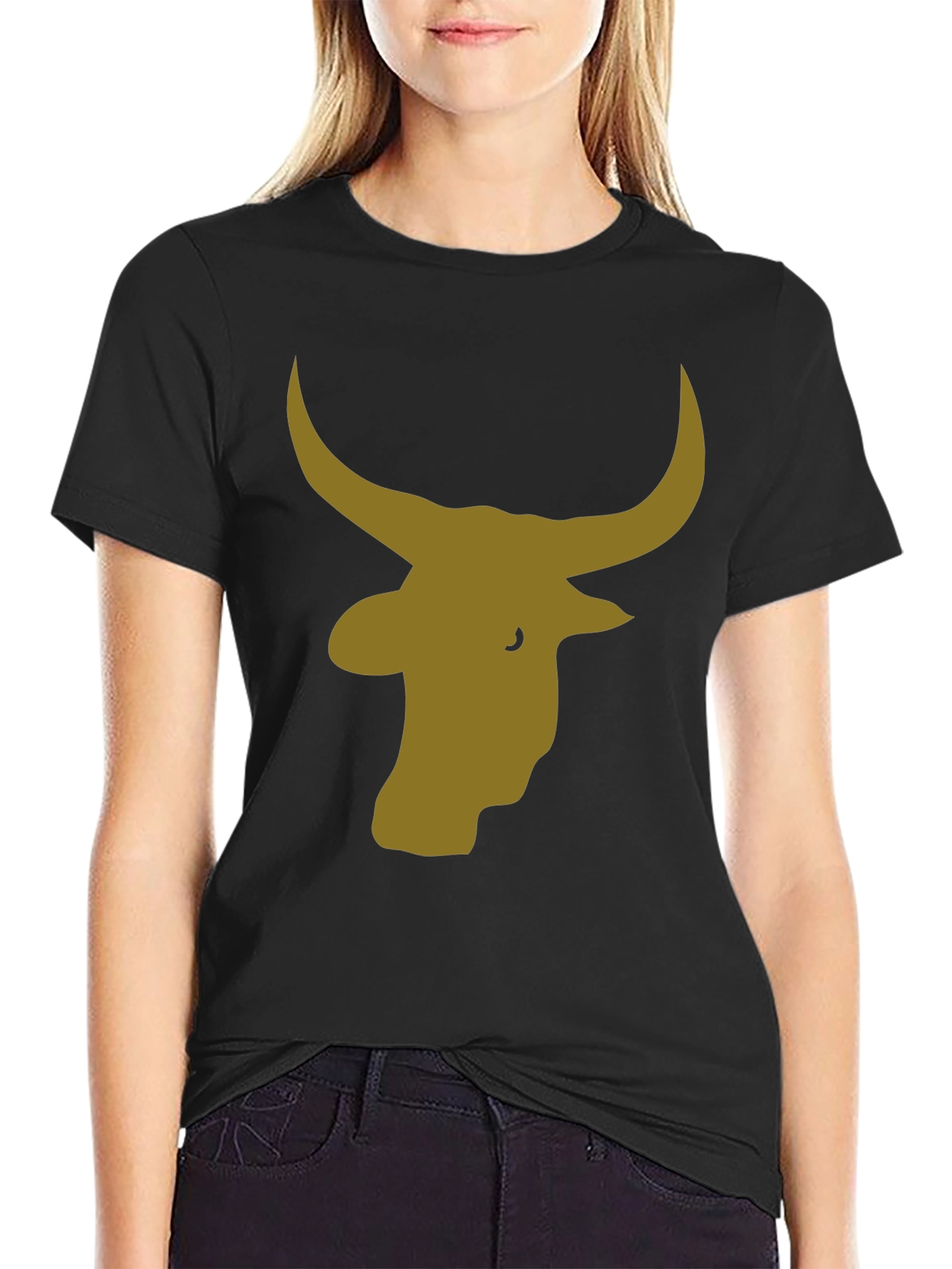 Black Bull Silhouette Black T-Shirt view 2