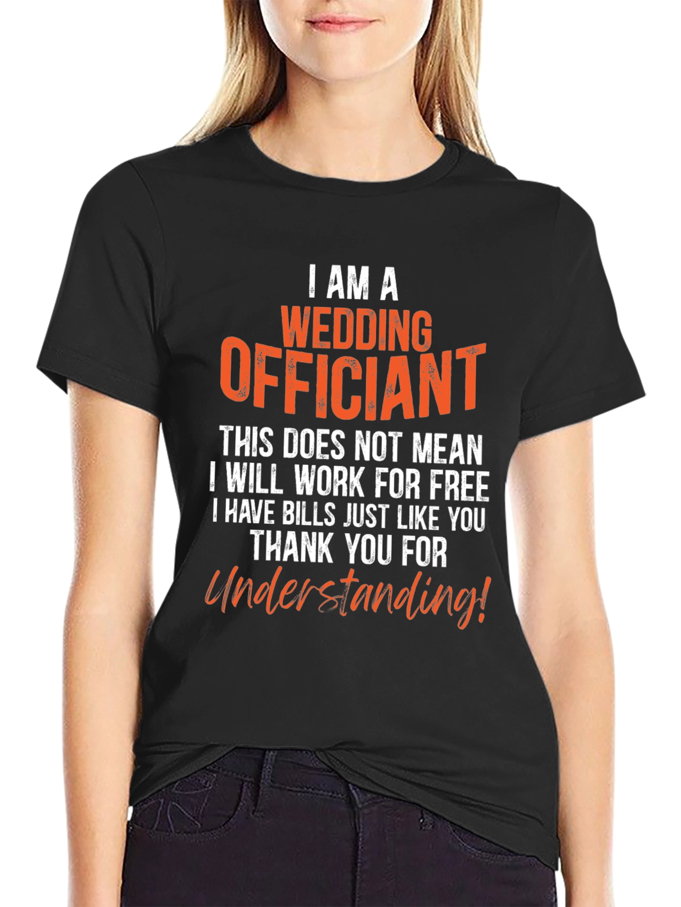 Black Wedding Officiant T-Shirt - Funny Ceremony Gift view 2