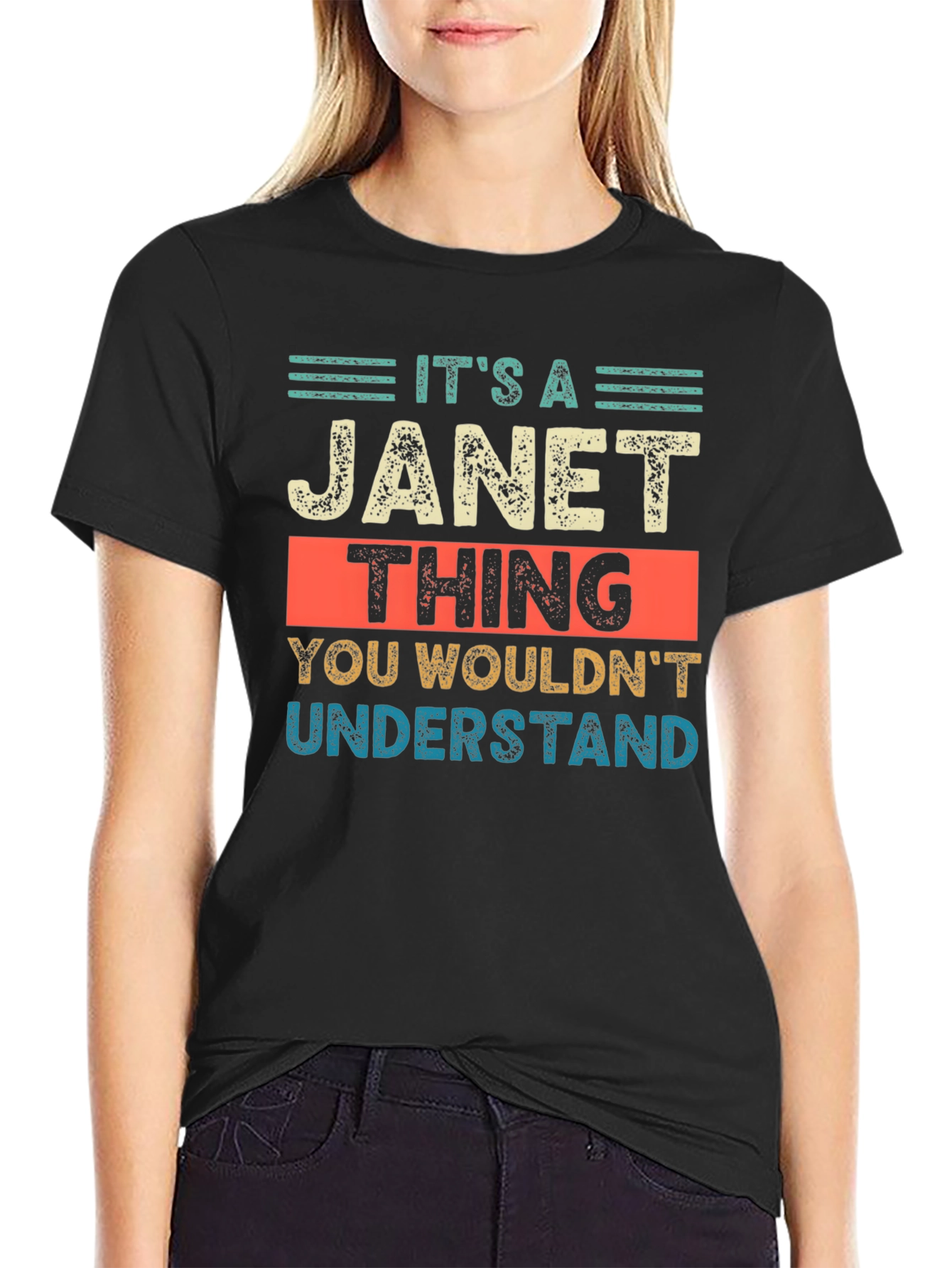Black It's a Janet Thing T-Shirt - Unique Name Gift Tee view 2
