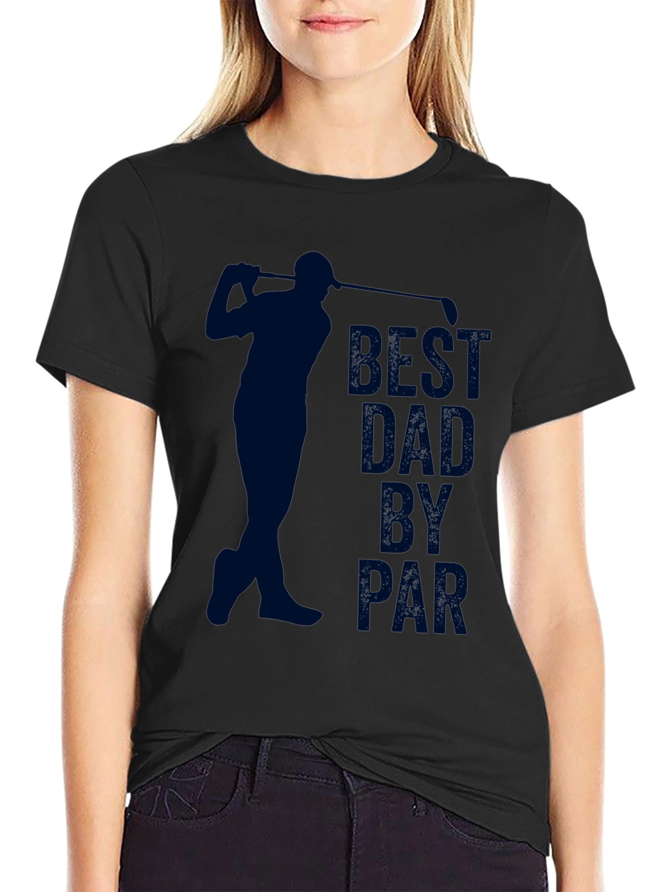 Black Best Dad by Par Golf T-Shirt - Father's Day Gift view 2