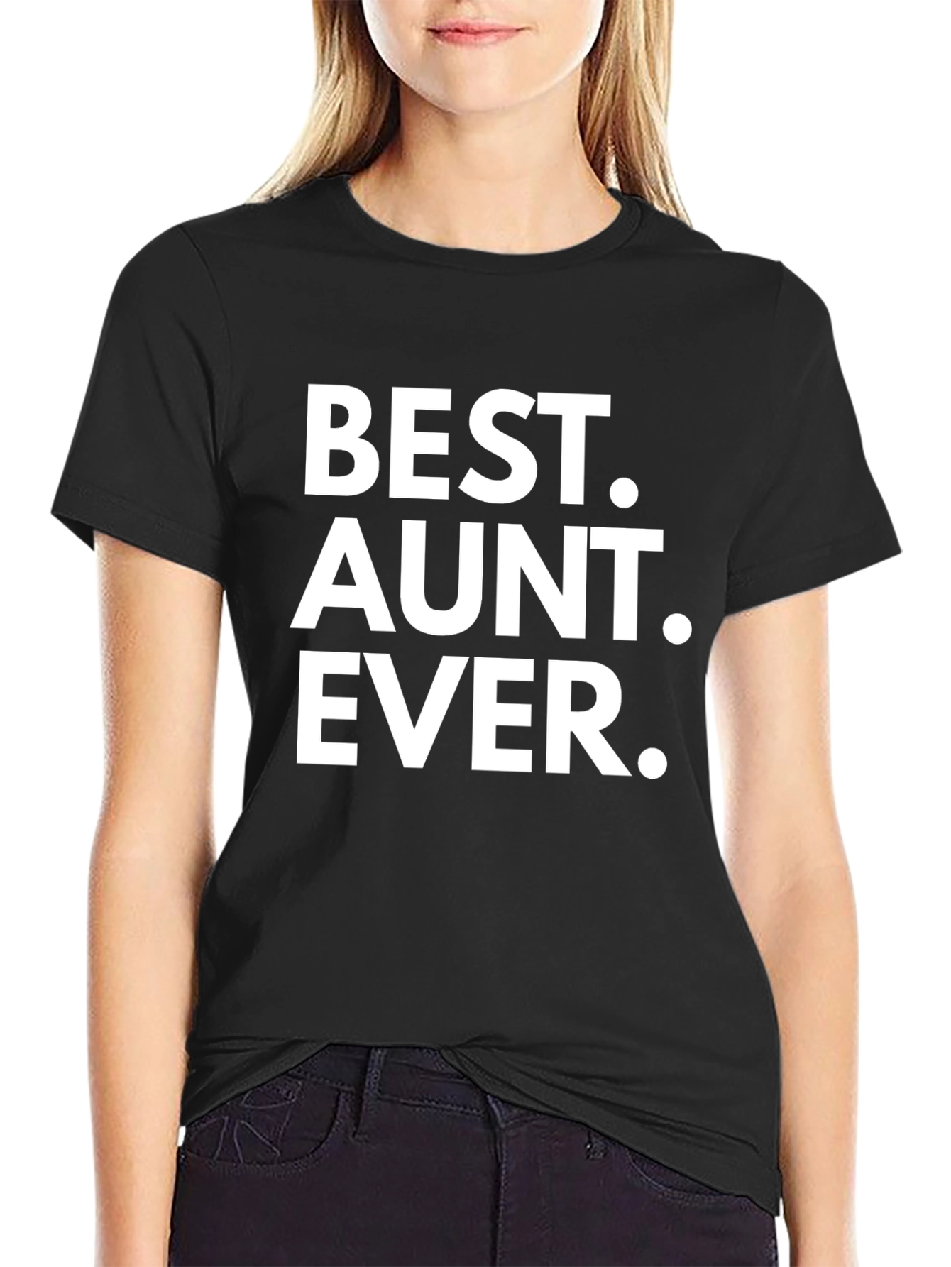 Black Best Aunt Ever T-Shirt - Black Novelty Tee view 2