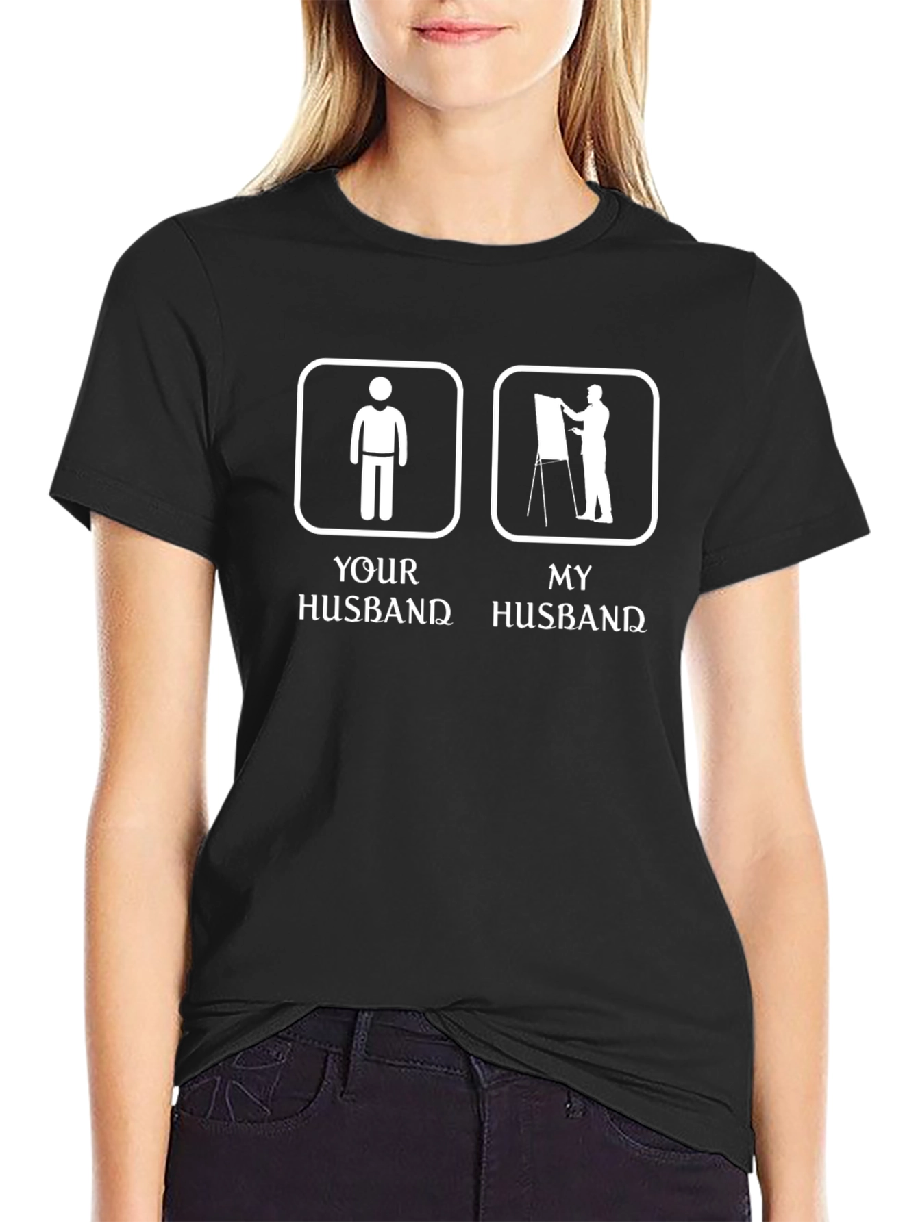 Black Funny Artist Husband T-Shirt view 2
