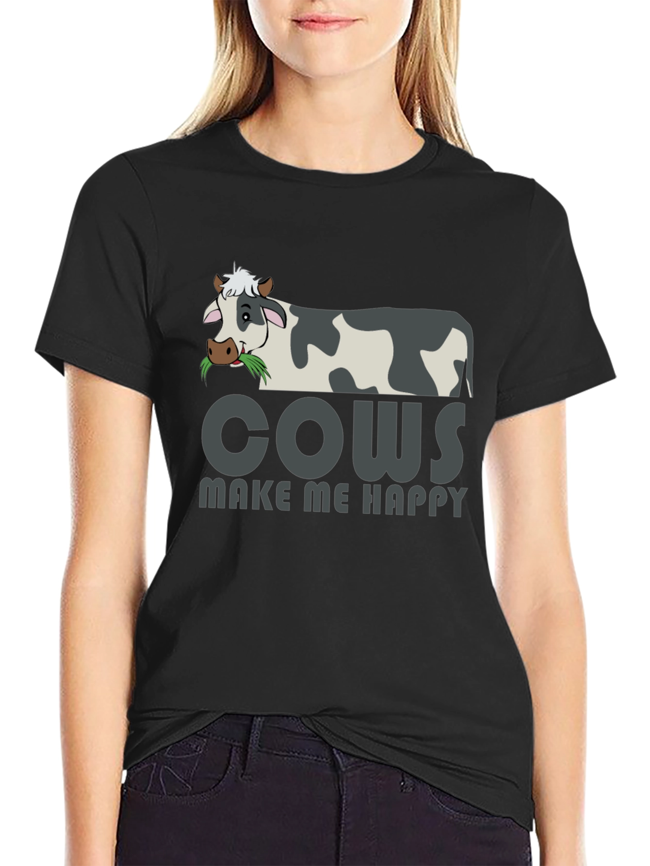Black Cows Make Me Happy Graphic Tee view 2