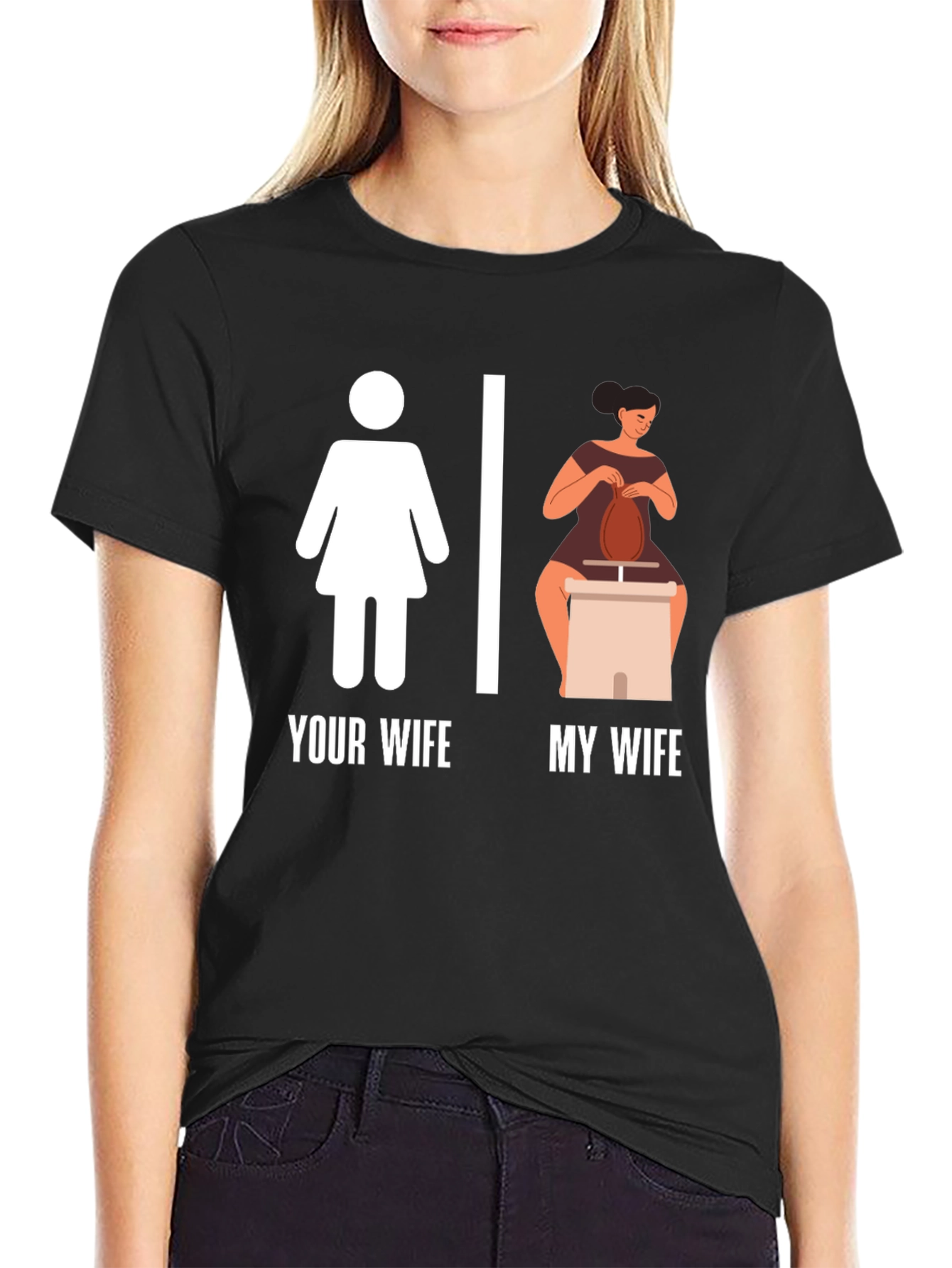Black Your Wife My Wife T-Shirt Funny Pottery Graphic Tee view 2