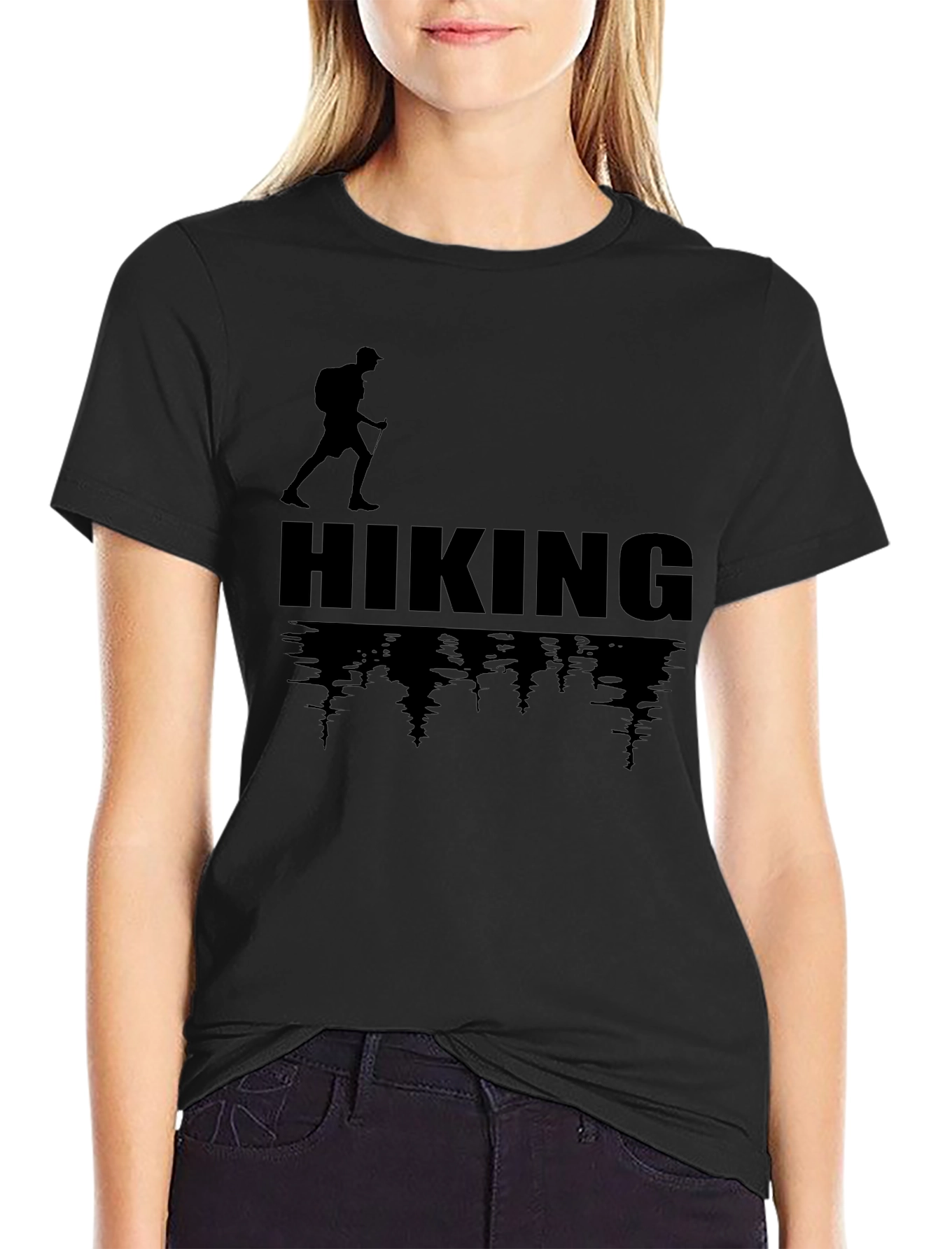 Black Hiking Adventure Graphic T-Shirt view 2
