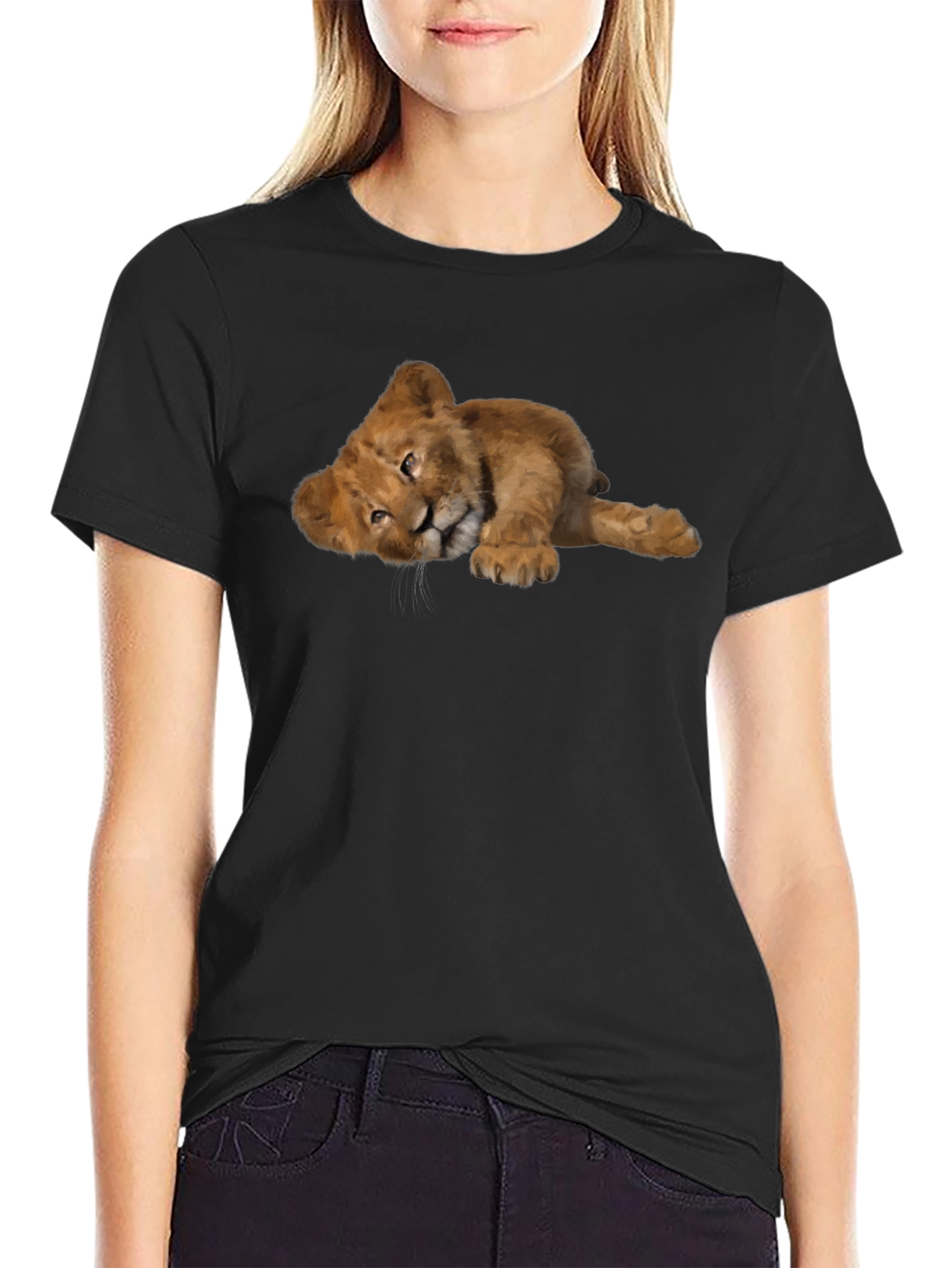 Black Lion Cub Graphic Tee - Black view 2