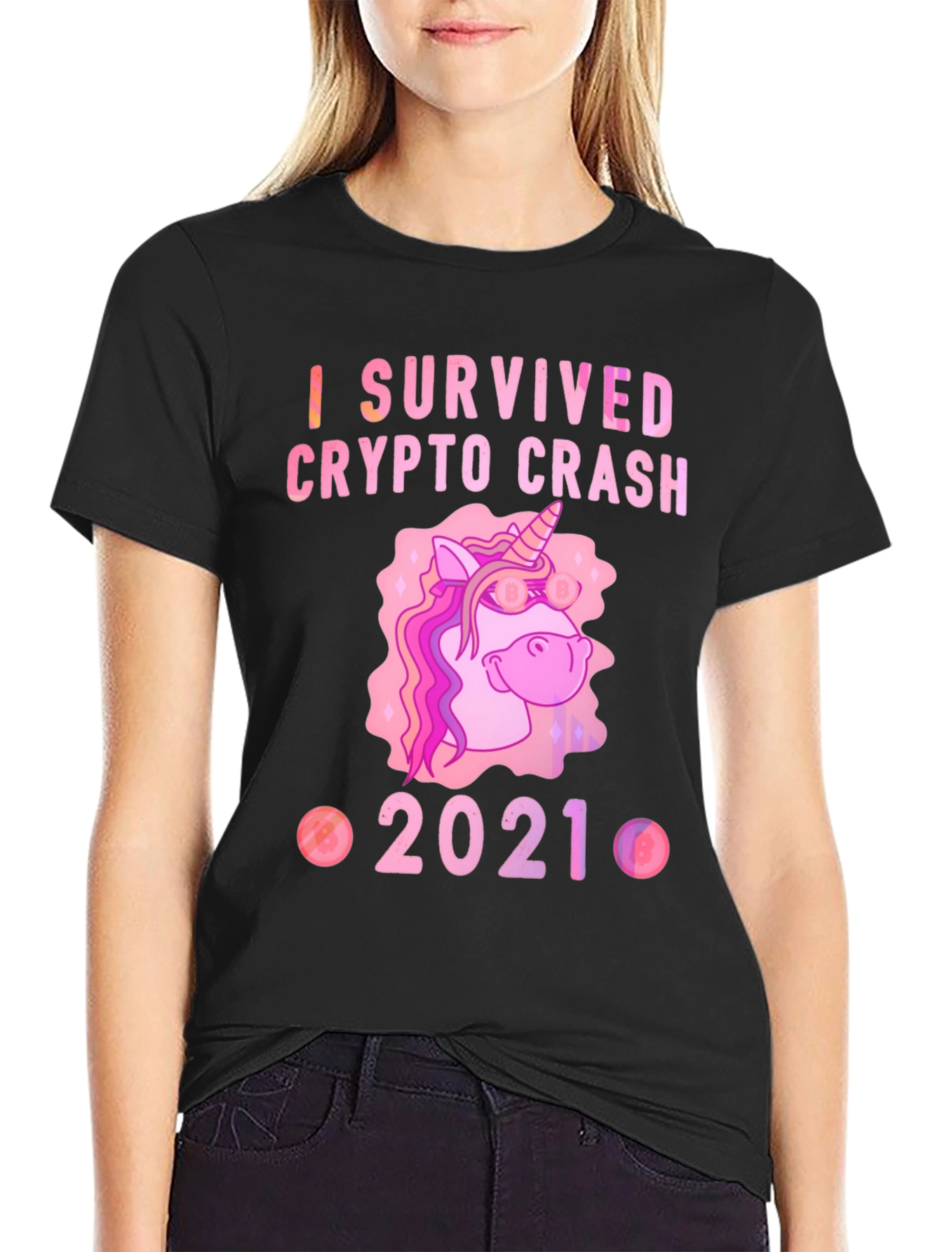 Black Crypto Crash Survivor 2021 Black T-Shirt view 2