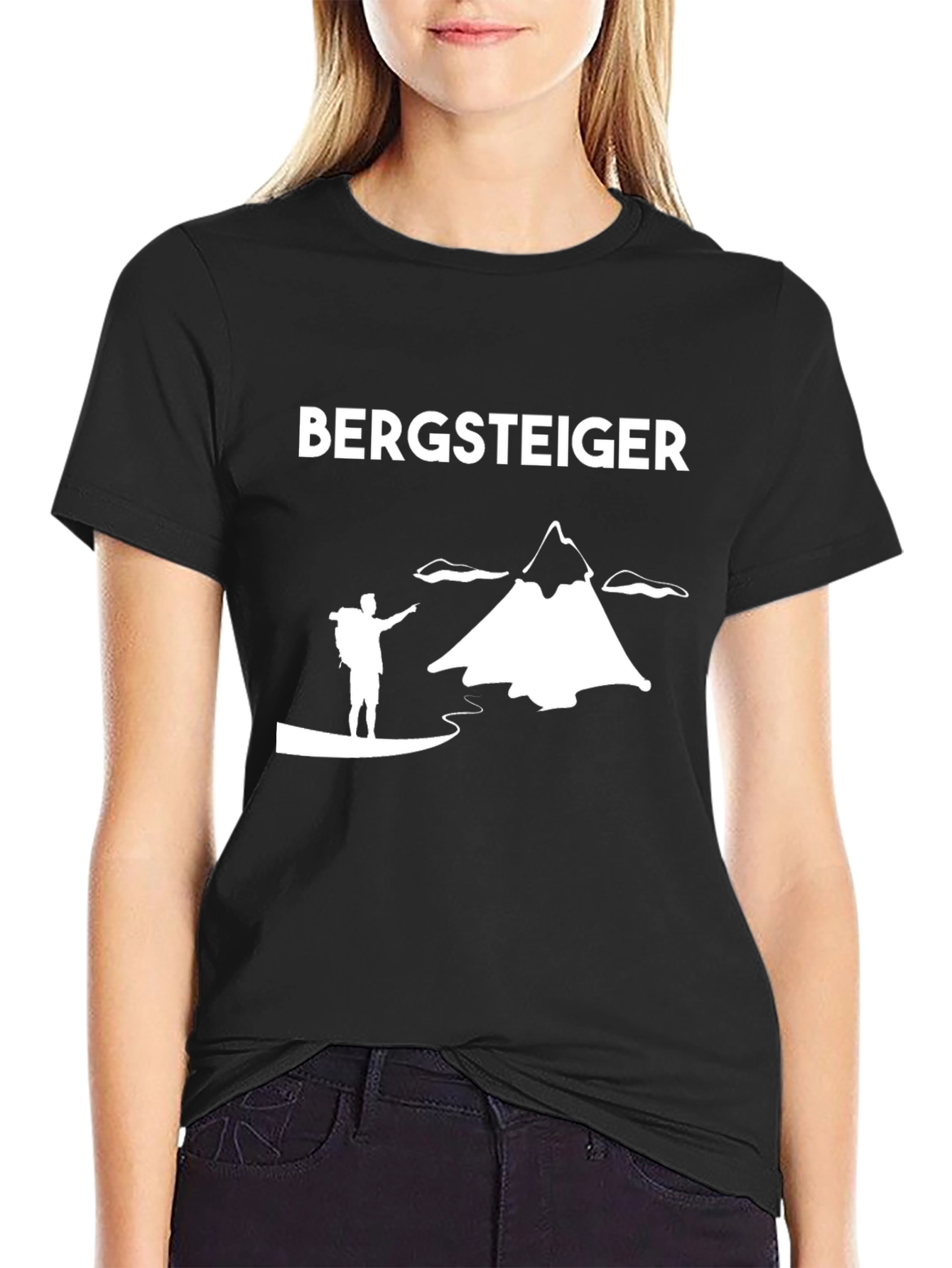 Black Bergsteiger T-Shirt - Mountain Climber Design view 2
