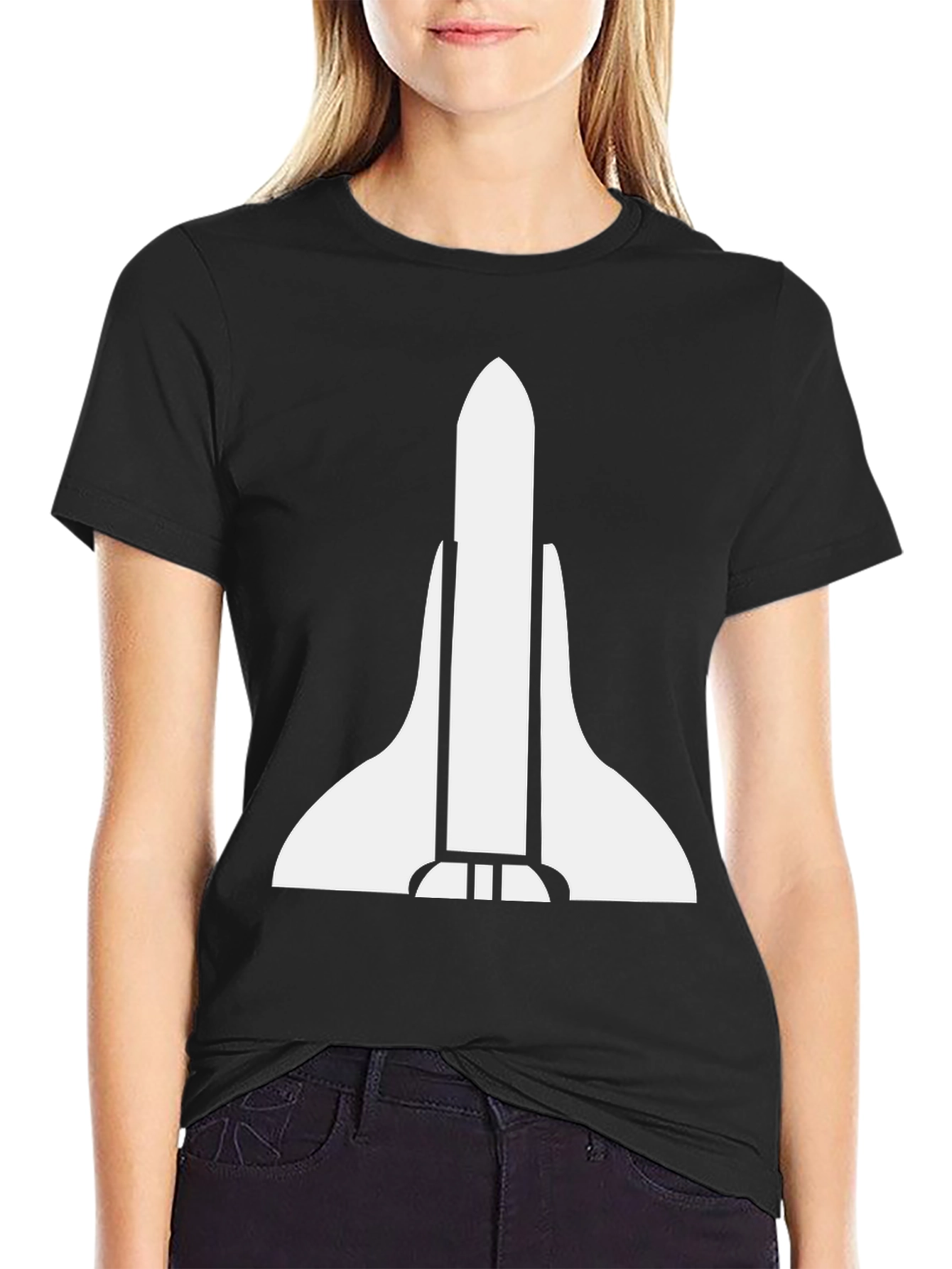 Black Space Shuttle Graphic Tee - Bold Style view 2