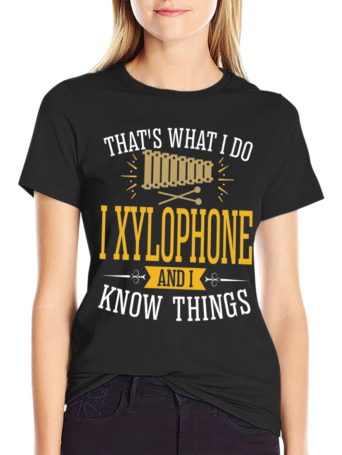 Black That's What I Do I Xylophone T-Shirt view 2