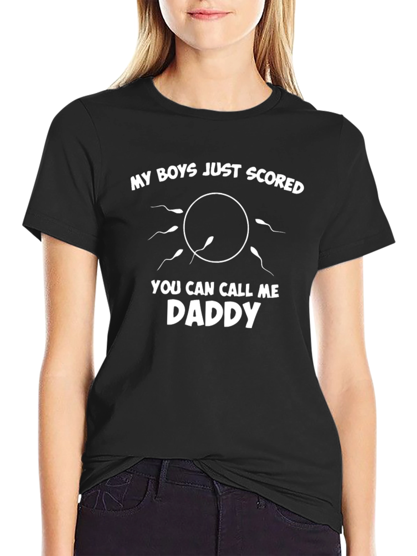 Black My Boys Just Scored Daddy T-Shirt view 2