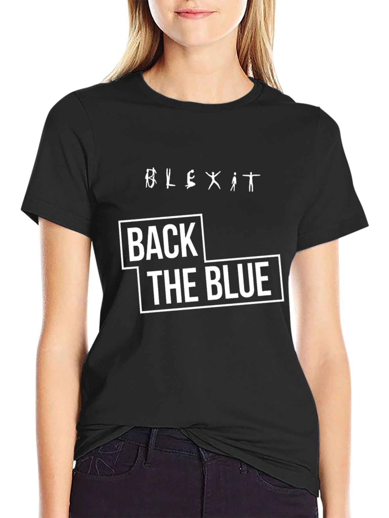 Black Back the Blue Graphic T-Shirt view 2