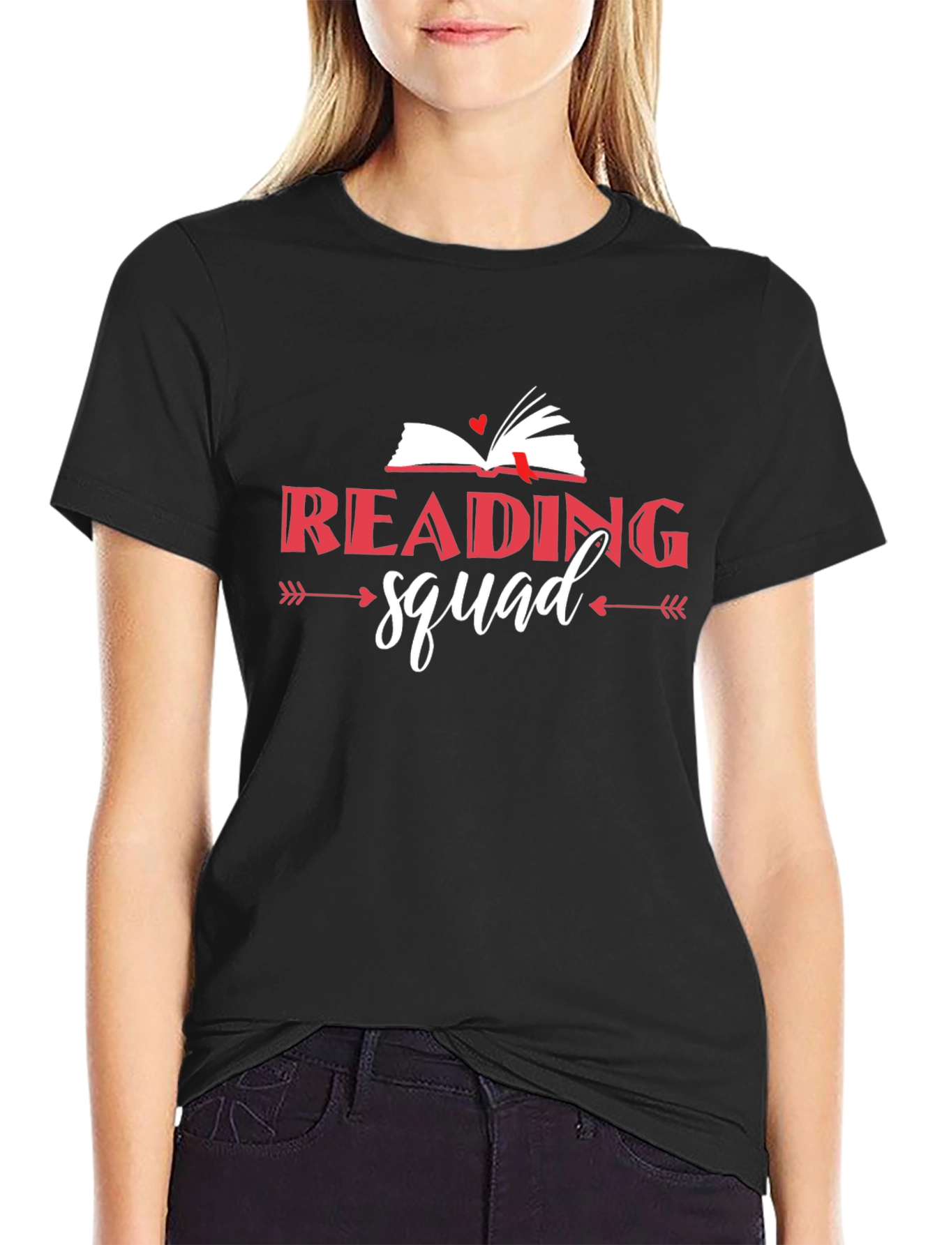Black Reading Squad T-Shirt - Book Lover Tee view 2