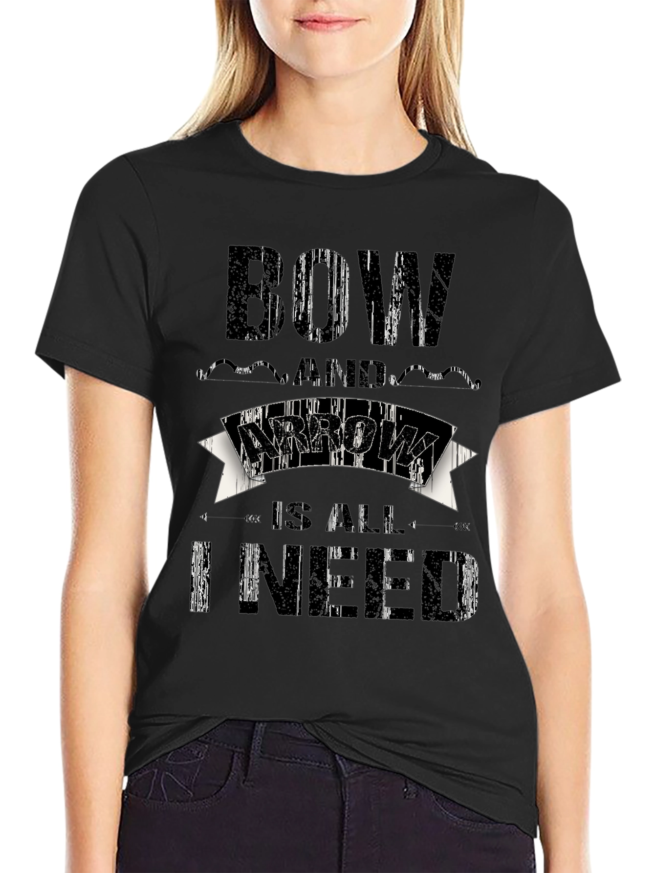 Black Bow and Arrow Graphic Tee - Archery T-Shirt view 2