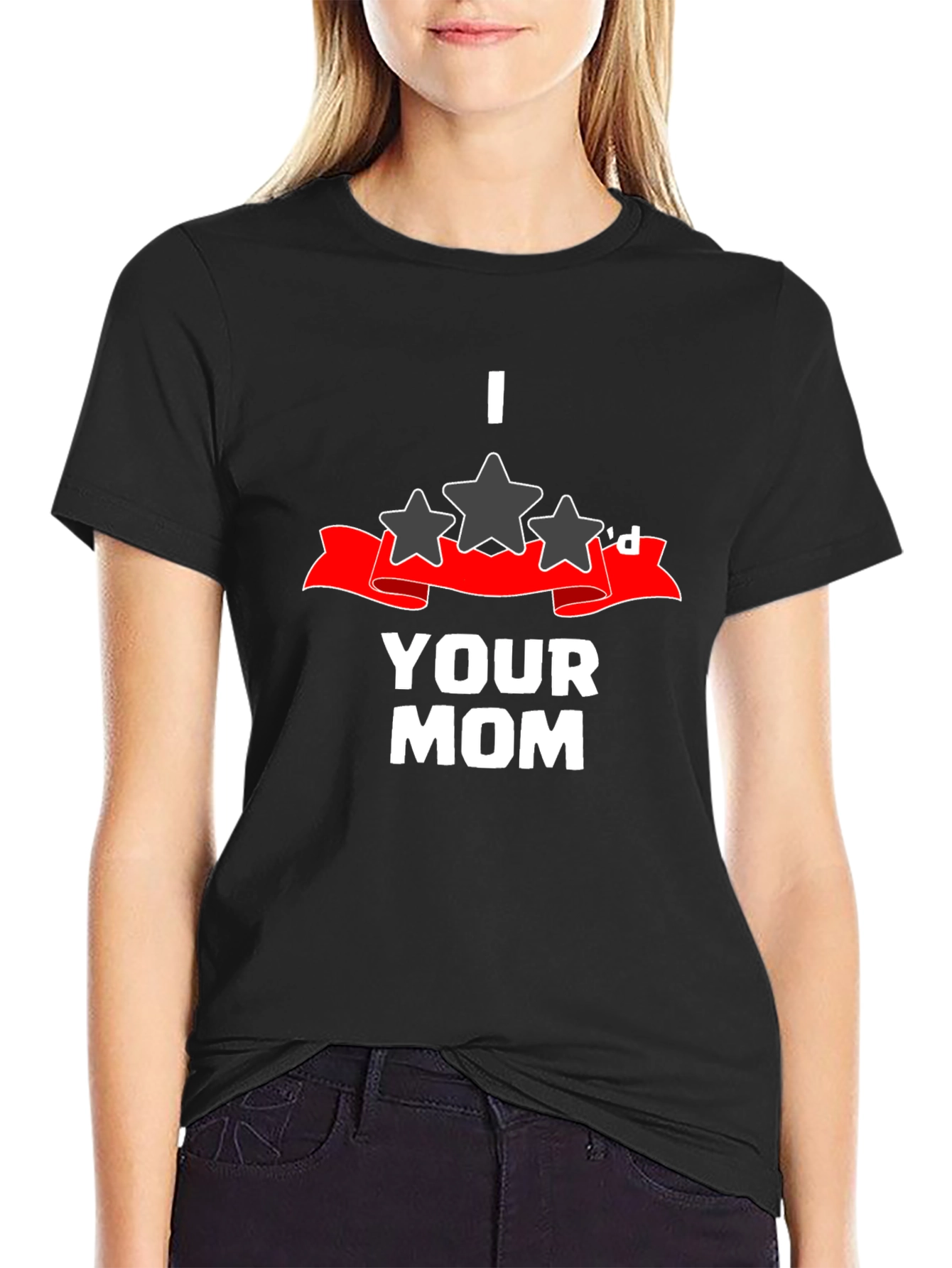 Black I 3 Star'd Your Mom Graphic T-Shirt view 2