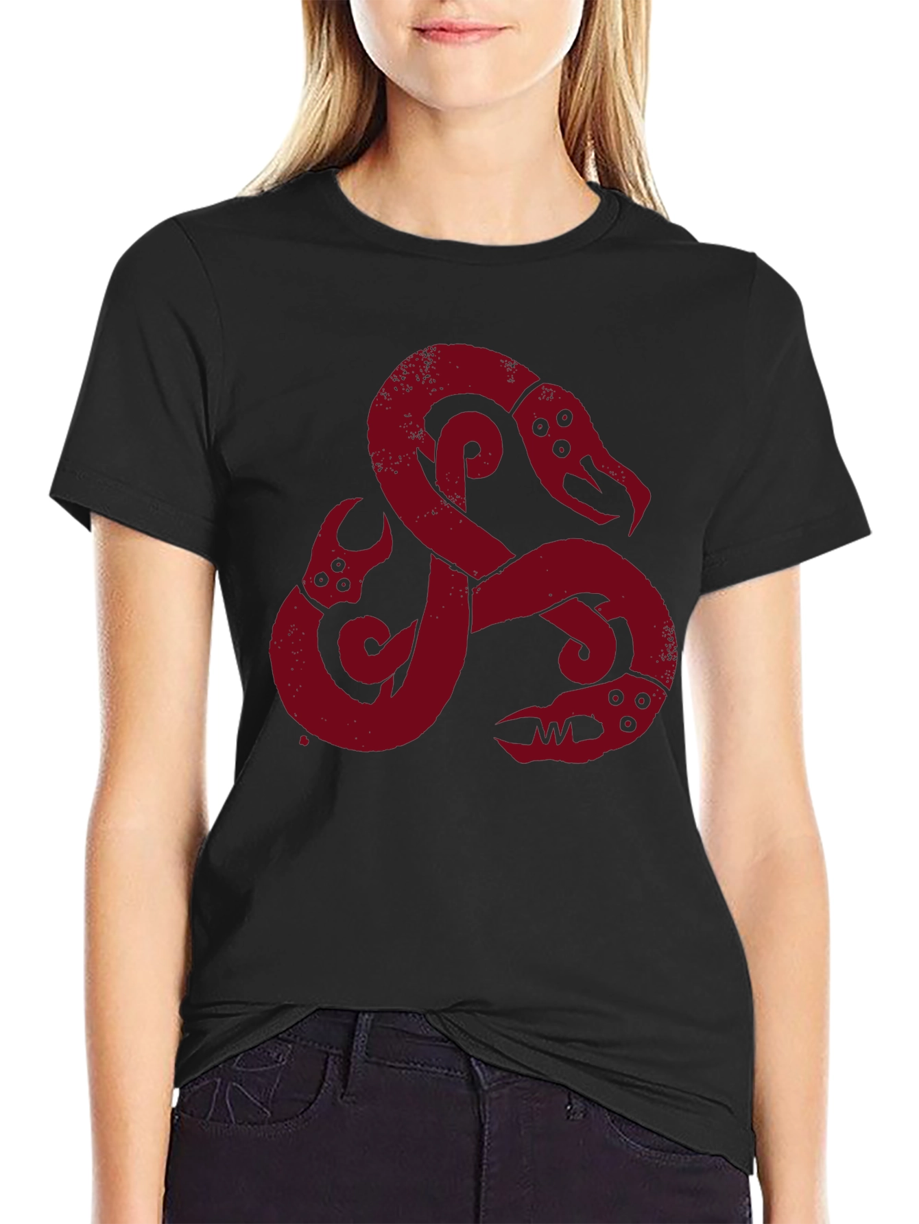 Black Viking Serpent Graphic Tee - Men's Black T-Shirt view 2