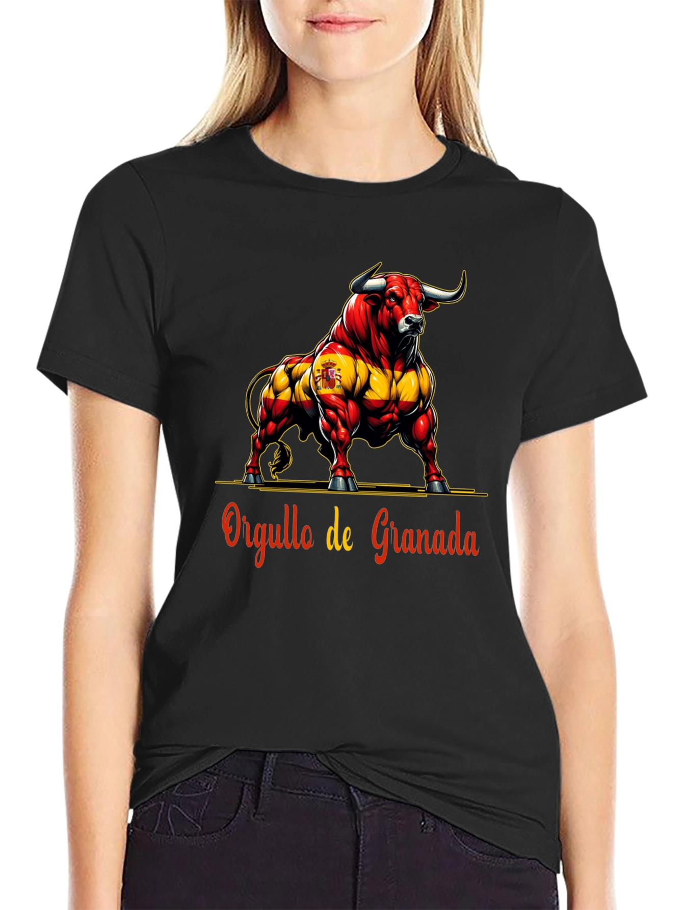 Black Granada Pride Bull Graphic Tee - Bold Spanish Style view 2