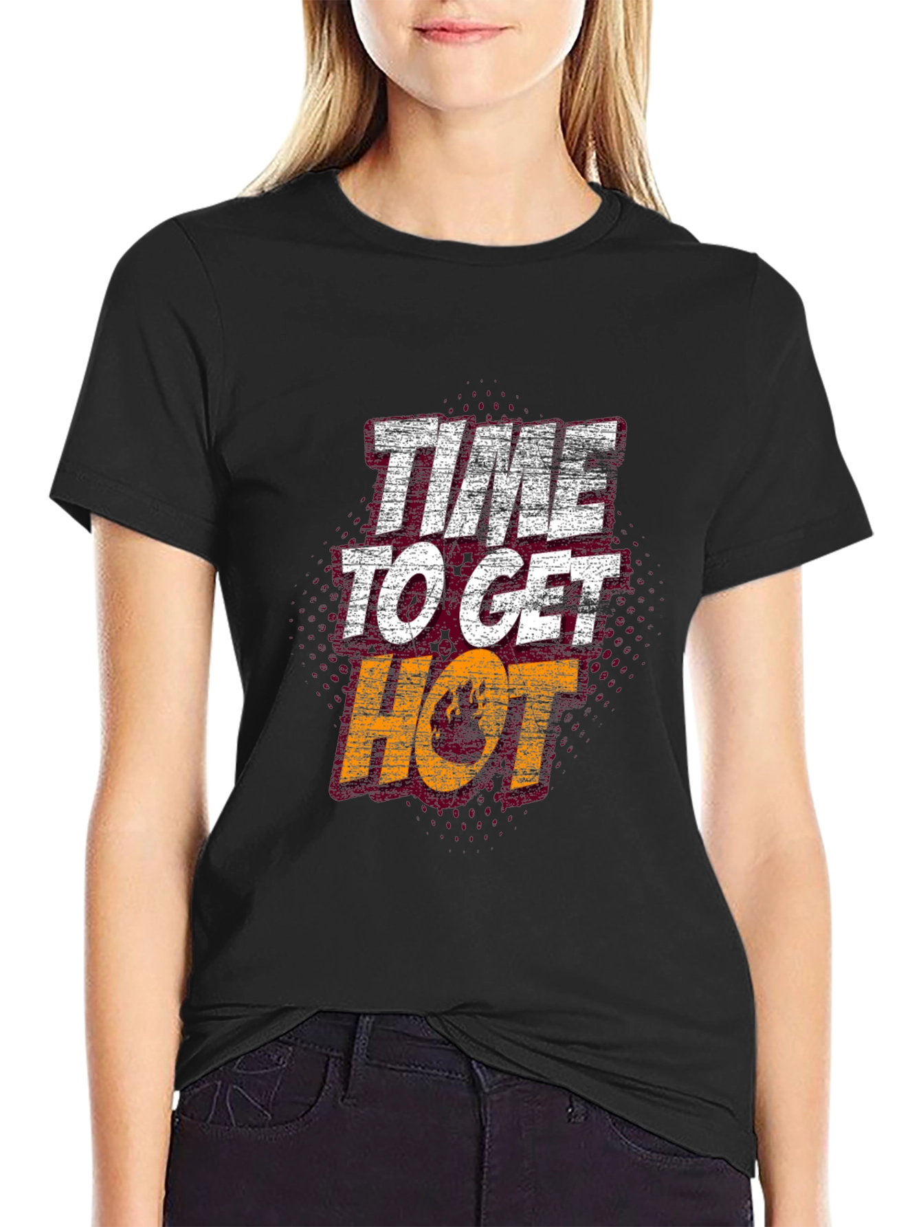 Black Time to Get Hot Graphic Tee view 2