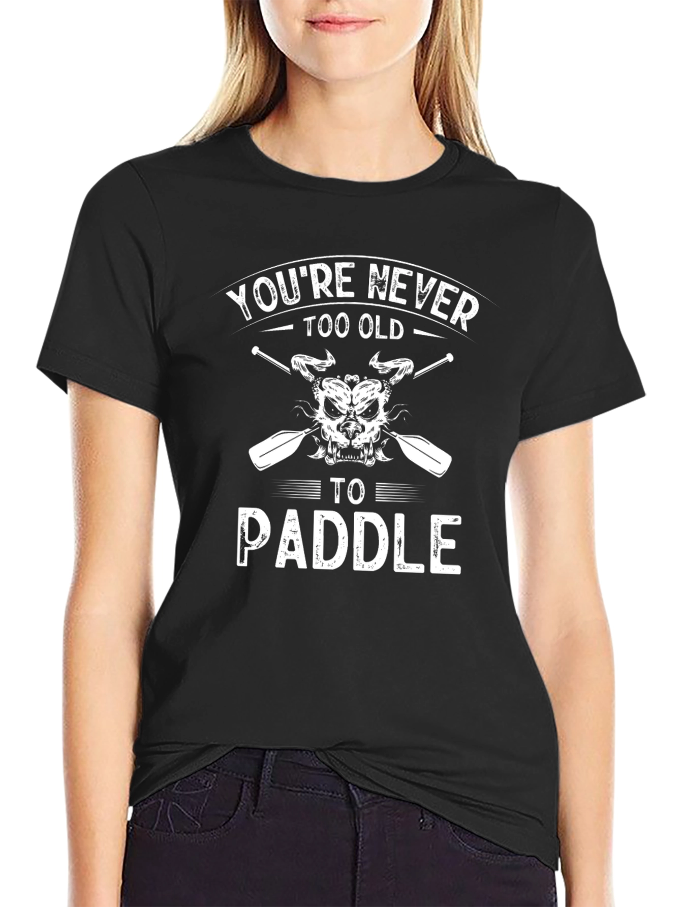 Black Never Too Old to Paddle Graphic Tee view 2
