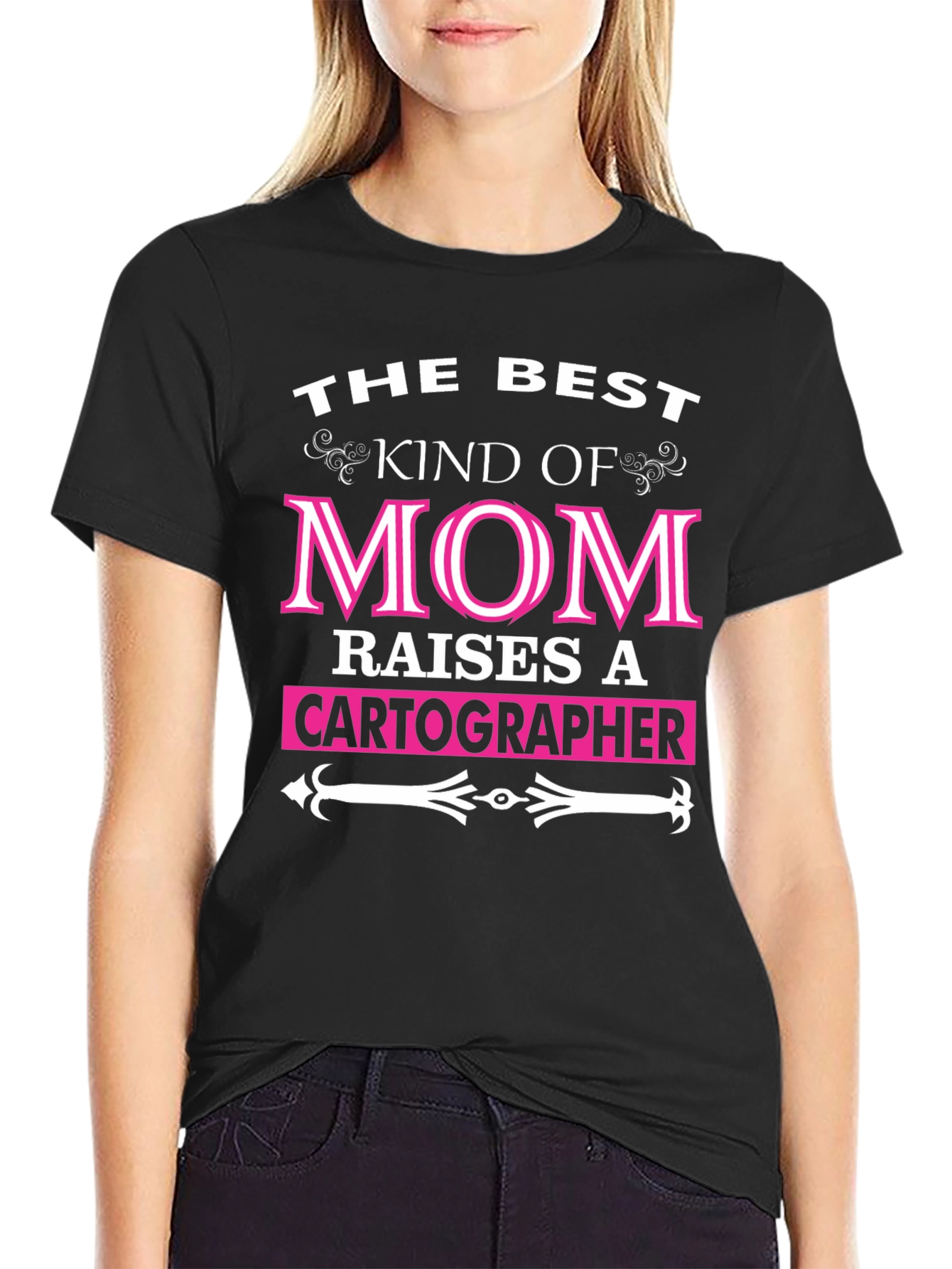 Black The Best Kind of Mom Raises A Cartographer T-Shirt view 2