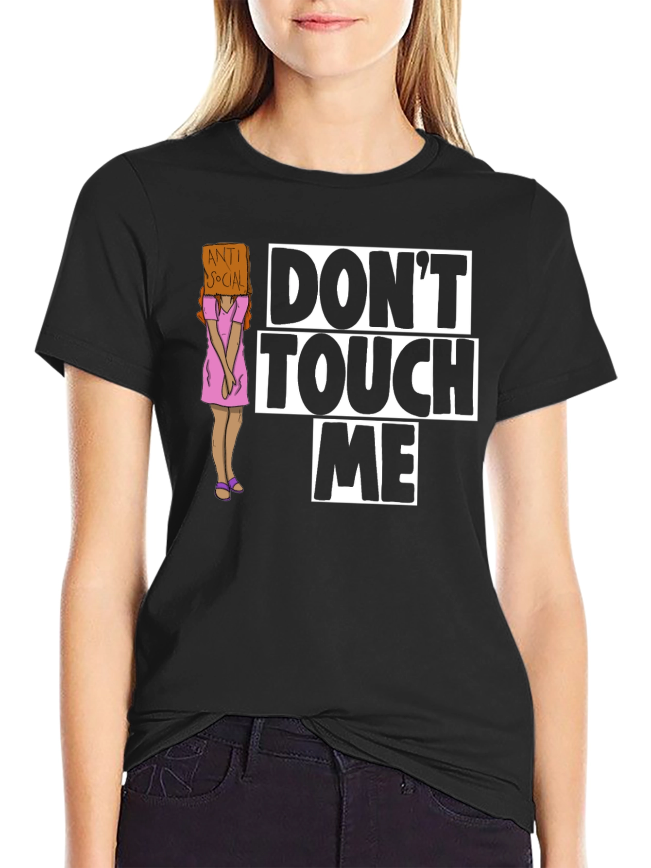 Black Don't Touch Me Graphic T-Shirt - Anti-Social Humor view 2