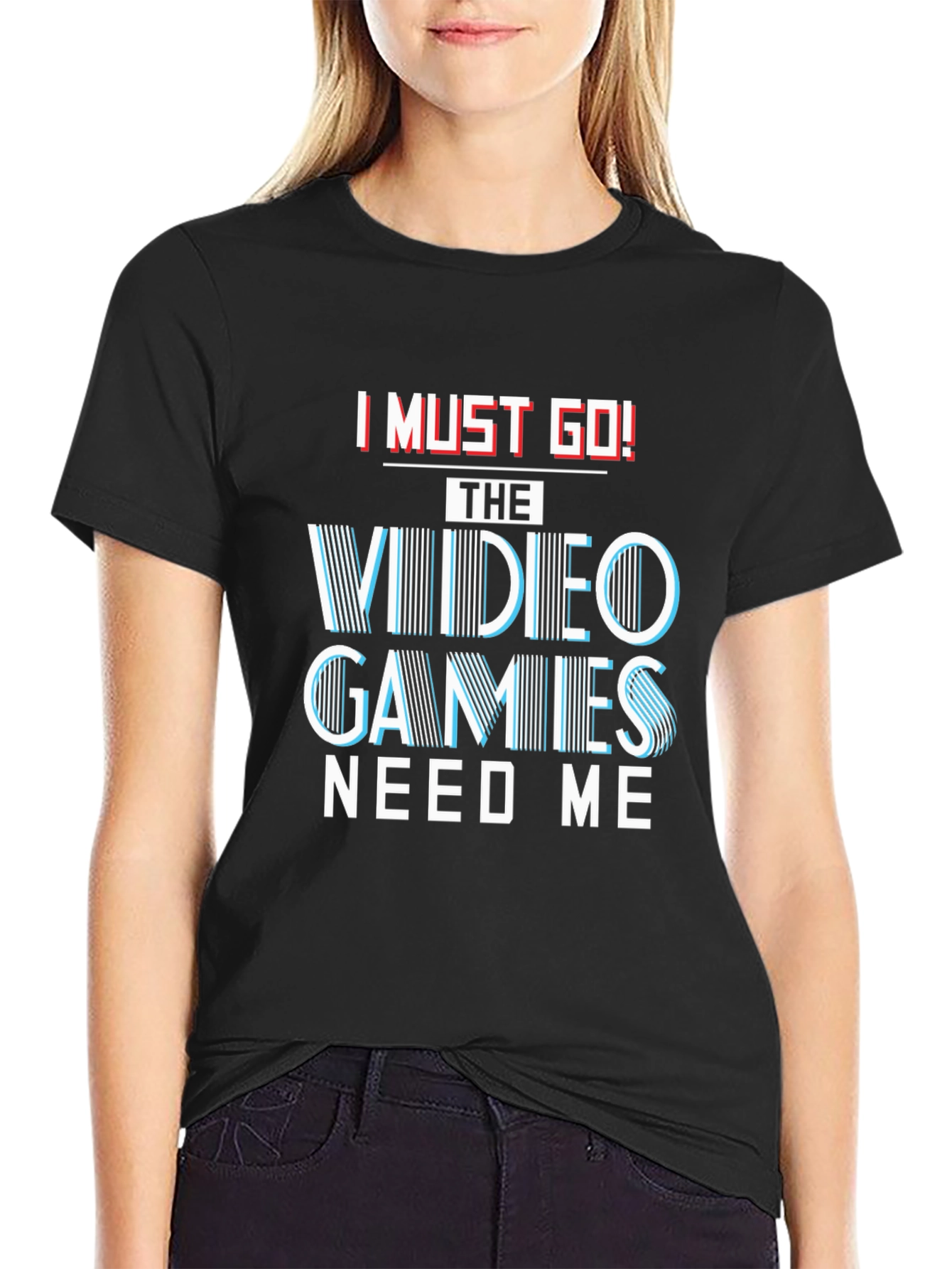 Black I Must Go! Video Games T-Shirt - Gamer Tee view 2