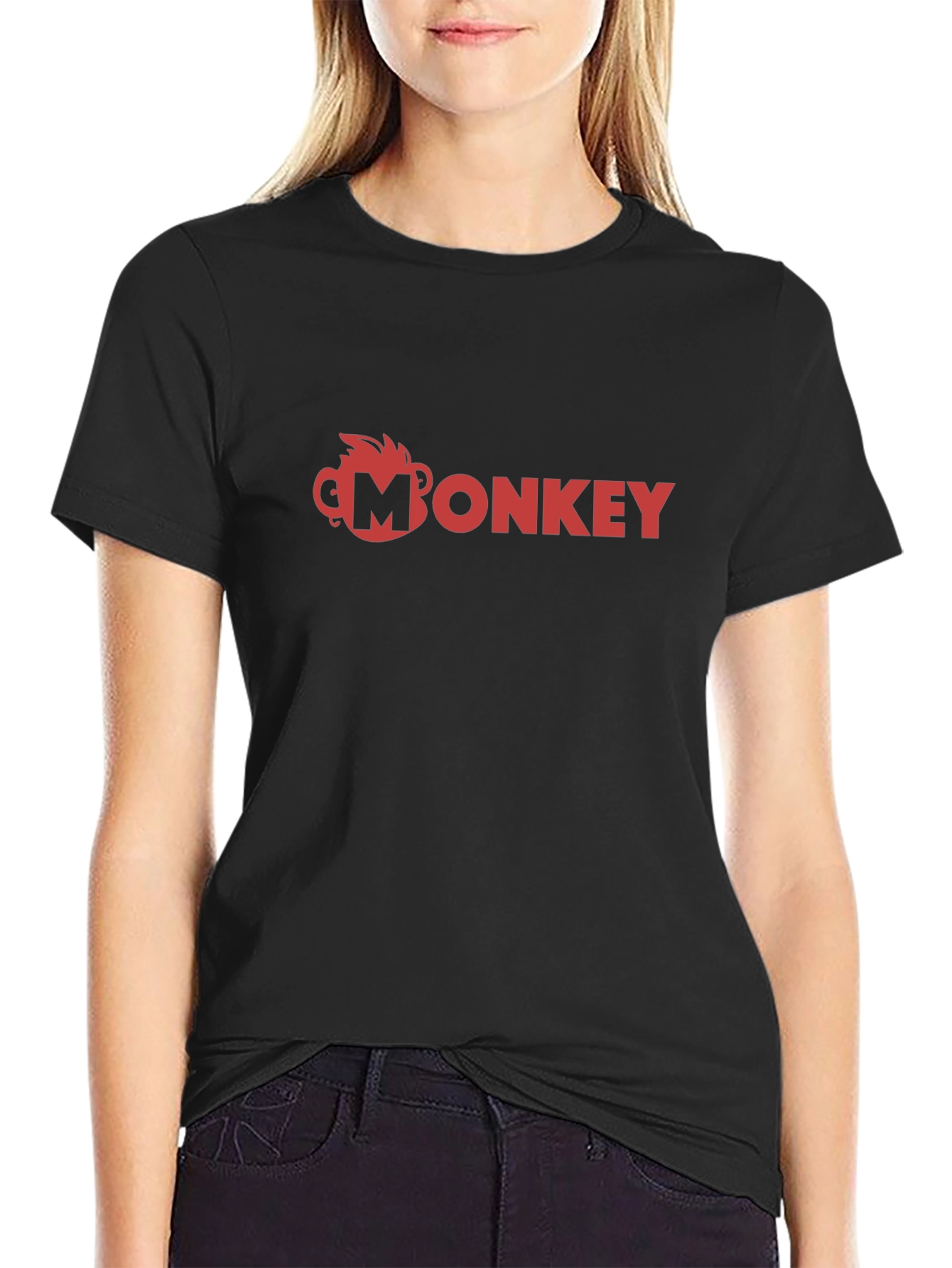 Black Monkey Graphic Tee - Cool & Casual Black T-Shirt view 2