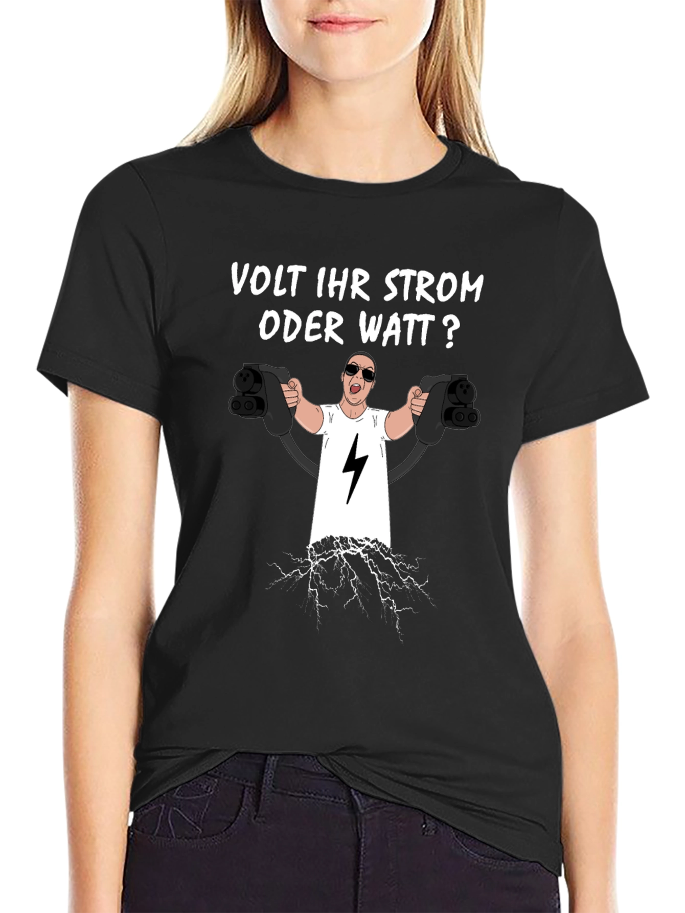 Black Volt Ihr Strom Oder Watt? Black T-Shirt view 2