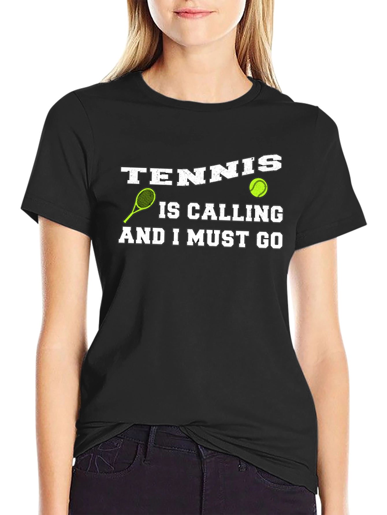 Black Tennis is Calling T-Shirt - Funny Sports Tee view 2