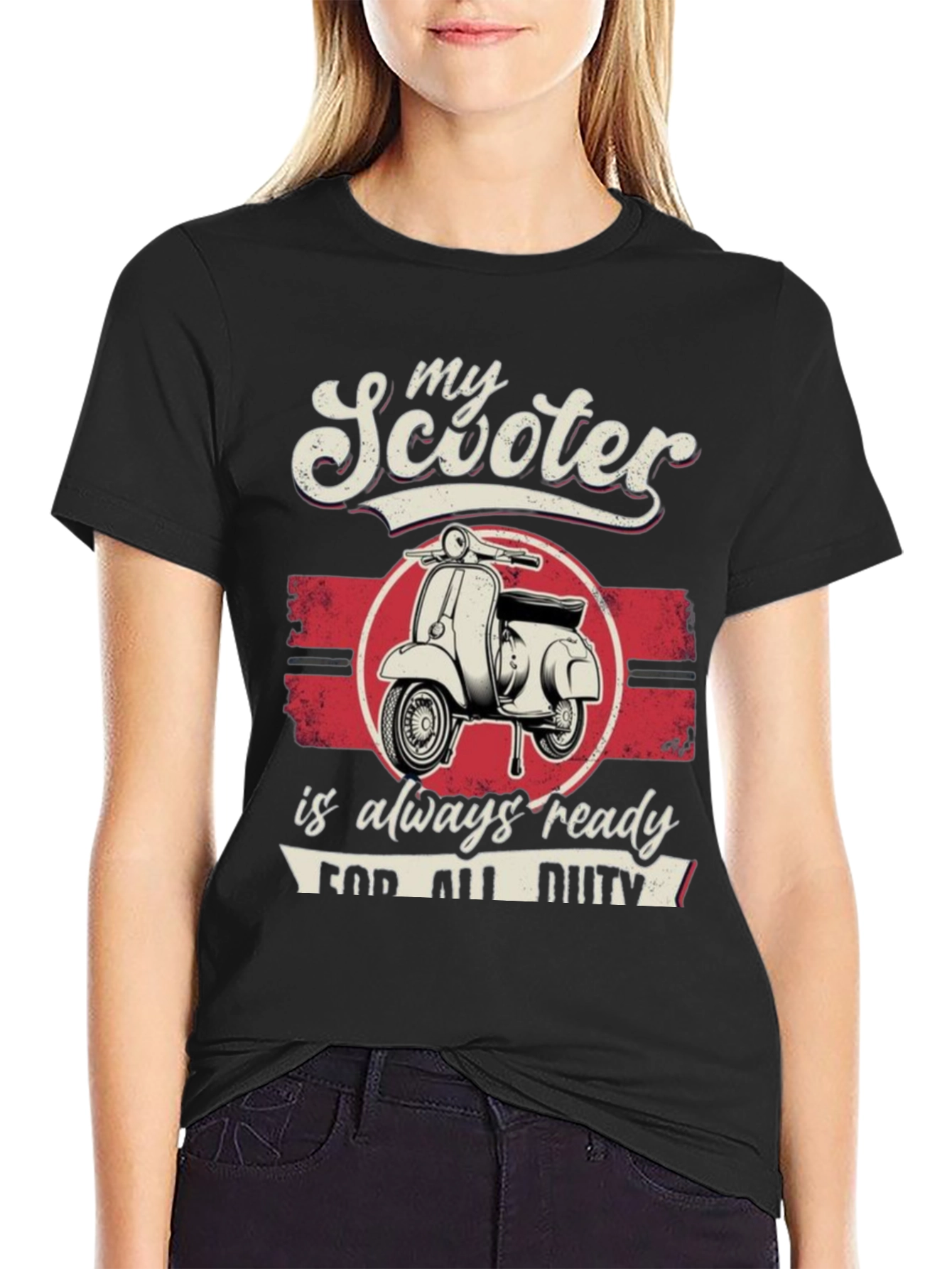 Black My Scooter is Always Ready T-Shirt view 2