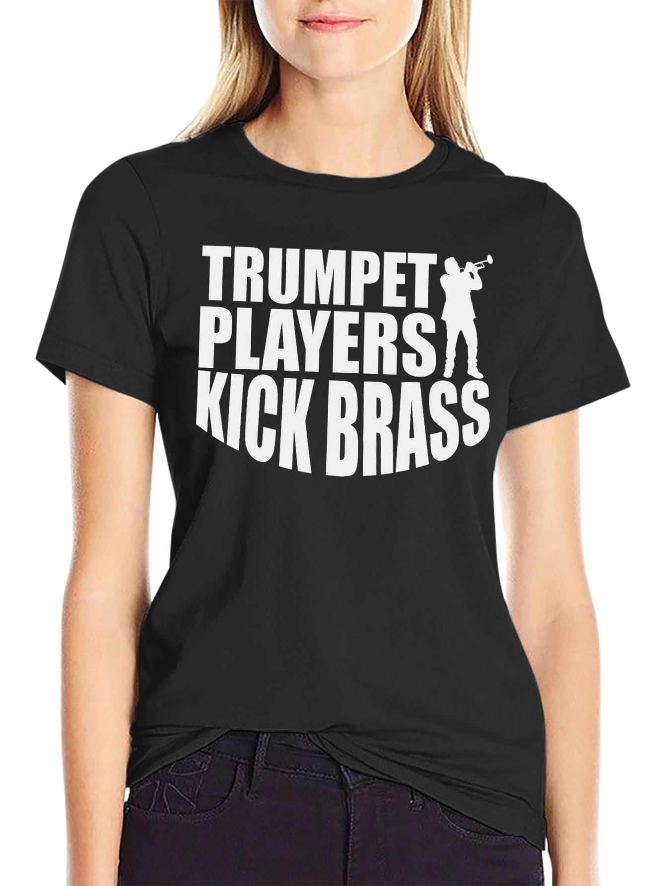Black Trumpet Players Kick Brass Graphic T-Shirt view 2