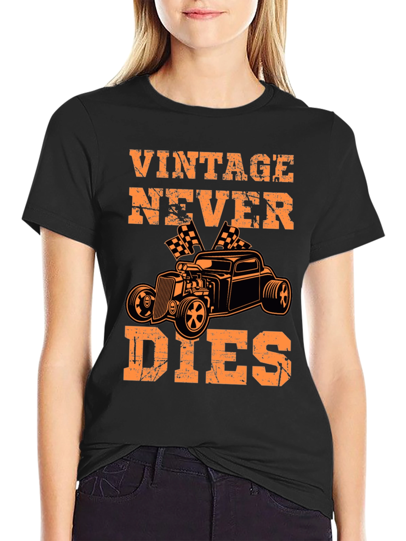 Black Vintage Never Dies Graphic Tee view 2