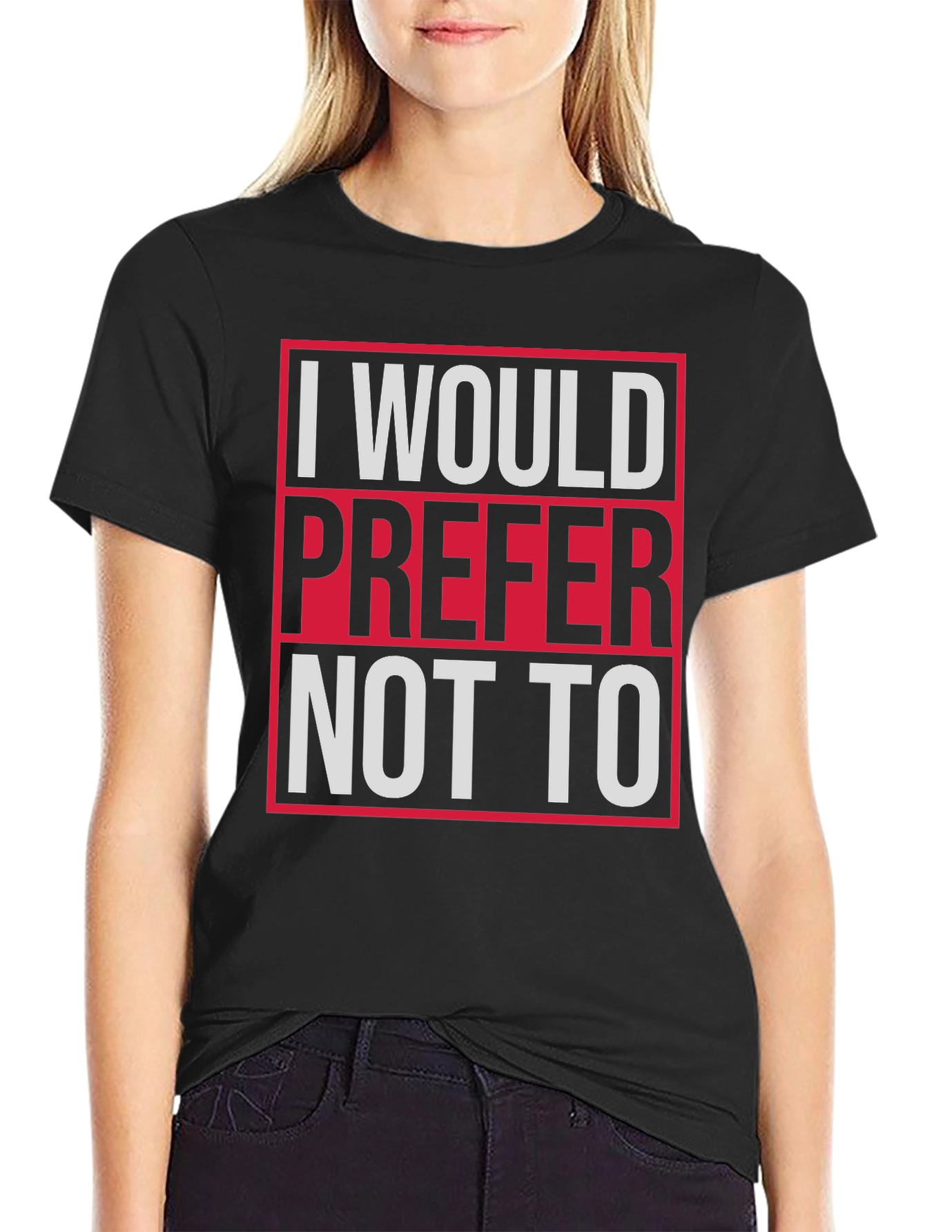 Black I Would Prefer Not To Graphic Tee view 2