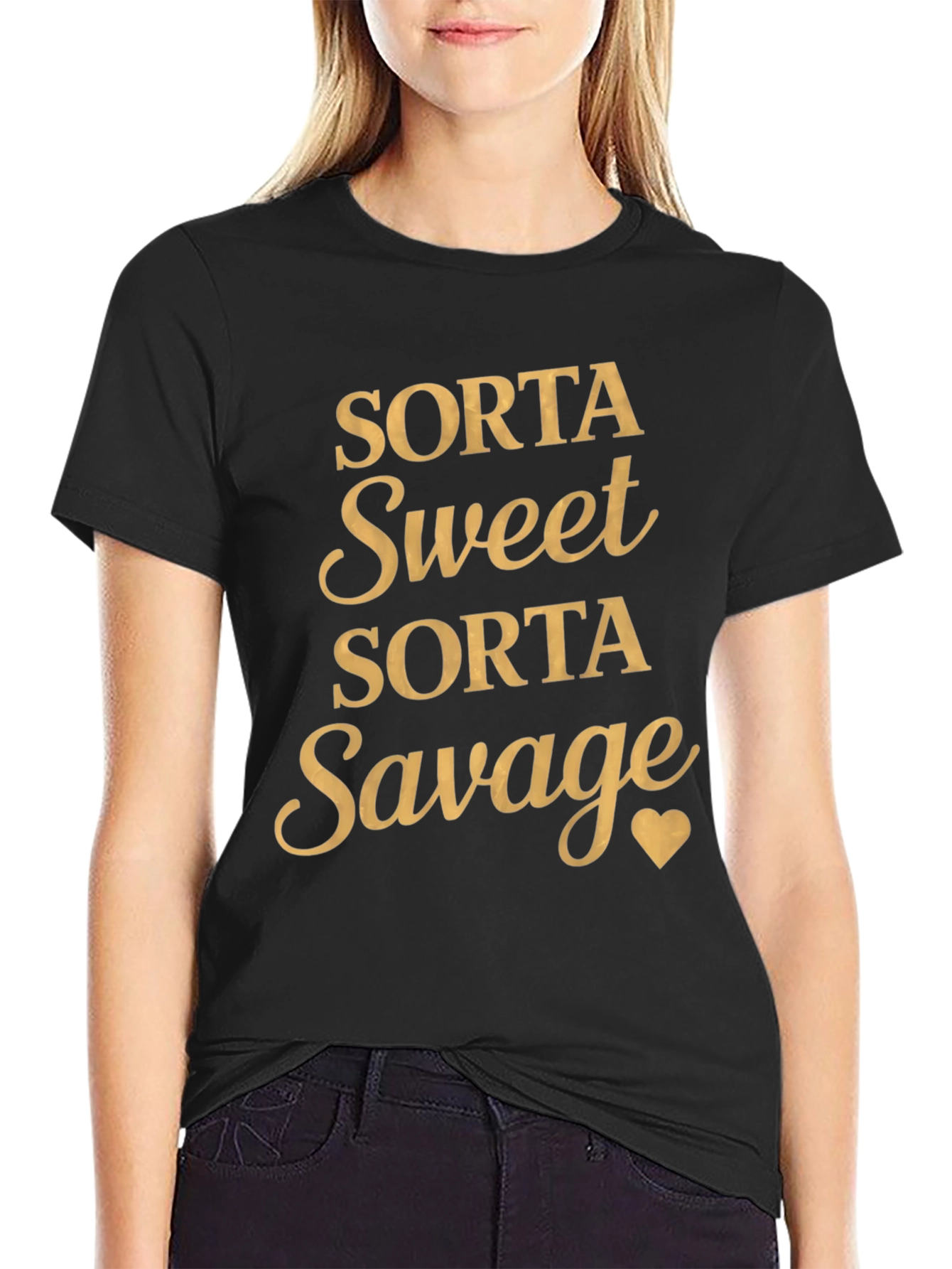 Black Sorta Sweet Sorta Savage Graphic Tee view 2