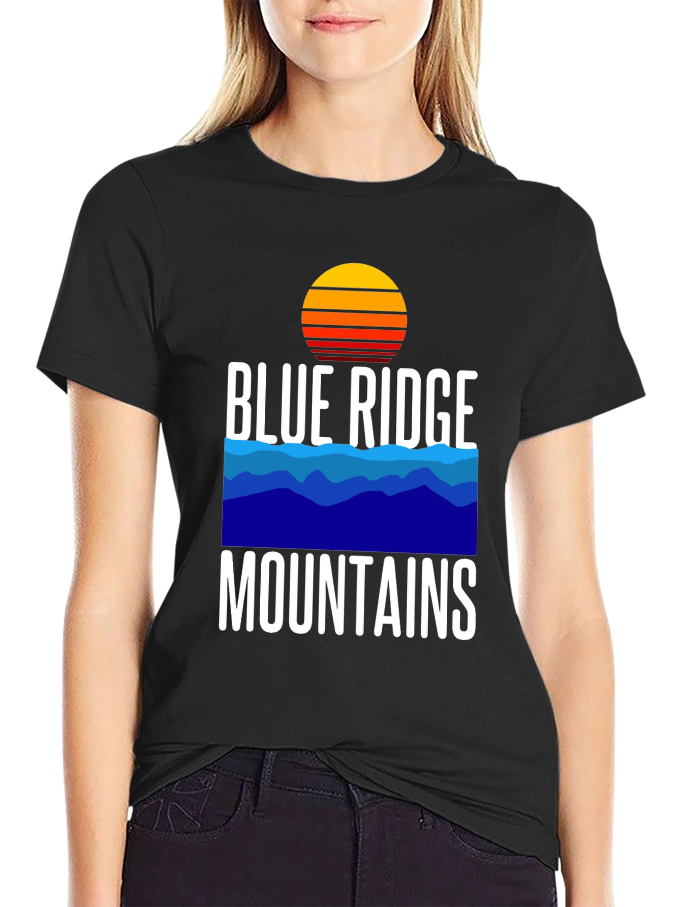 Black Blue Ridge Mountains Graphic Tee view 2