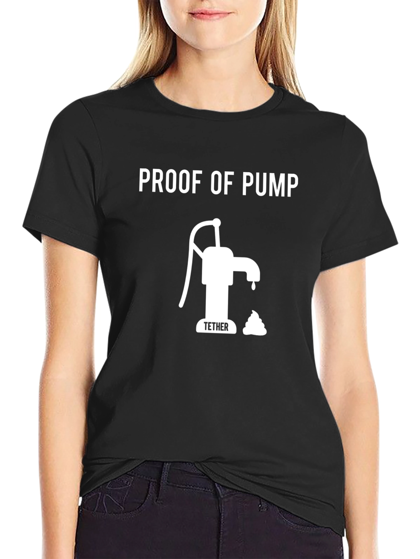 Black Proof of Pump Tether T-Shirt - Crypto Humor Tee view 2