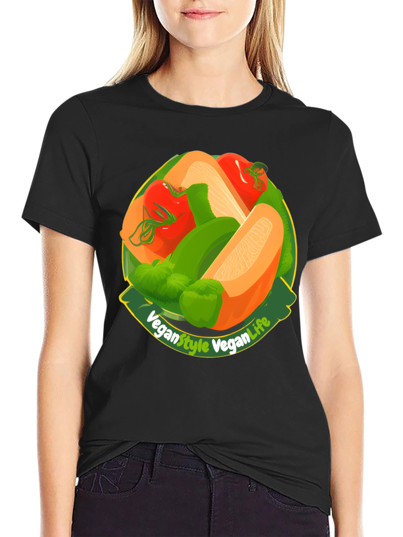 Black Vegan Style Vegan Life T-Shirt view 2