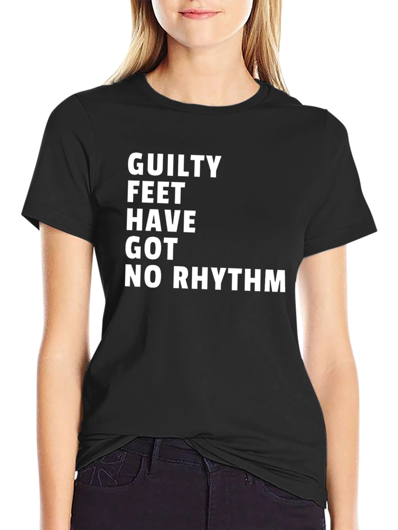 Black Guilty Feet No Rhythm Graphic Tee - Men's Black T-Shirt view 2