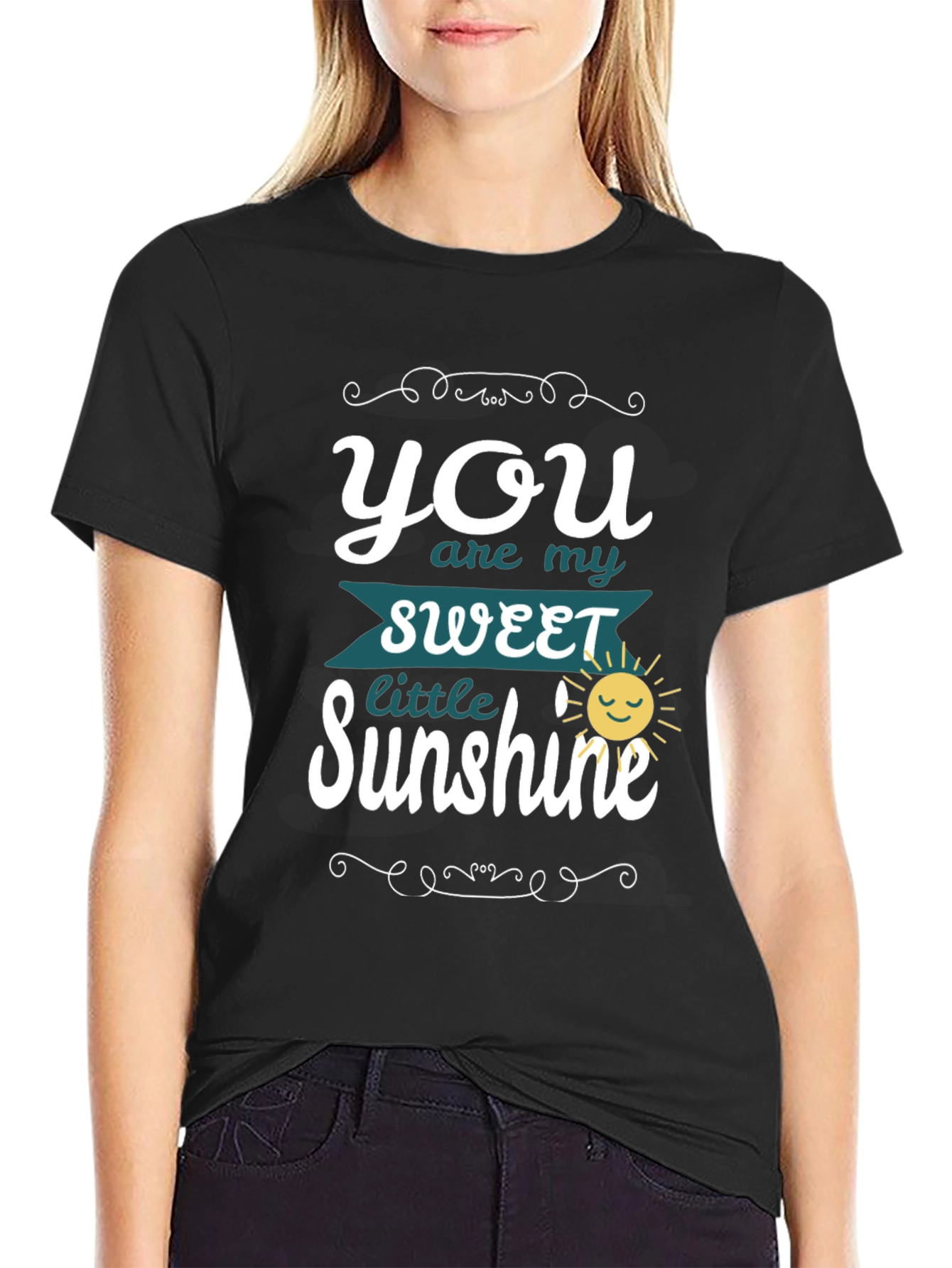 Black You are my Sunshine Graphic Tee - Black view 2