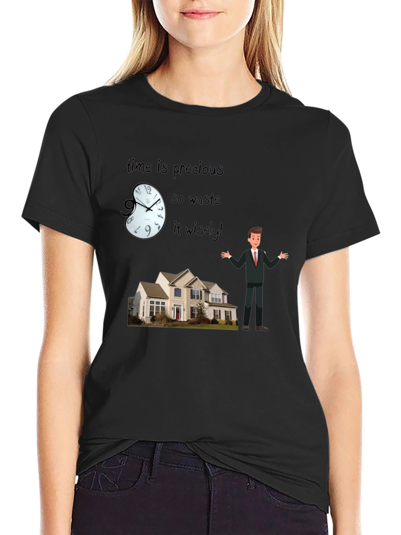 Black Time is Precious T-Shirt view 2