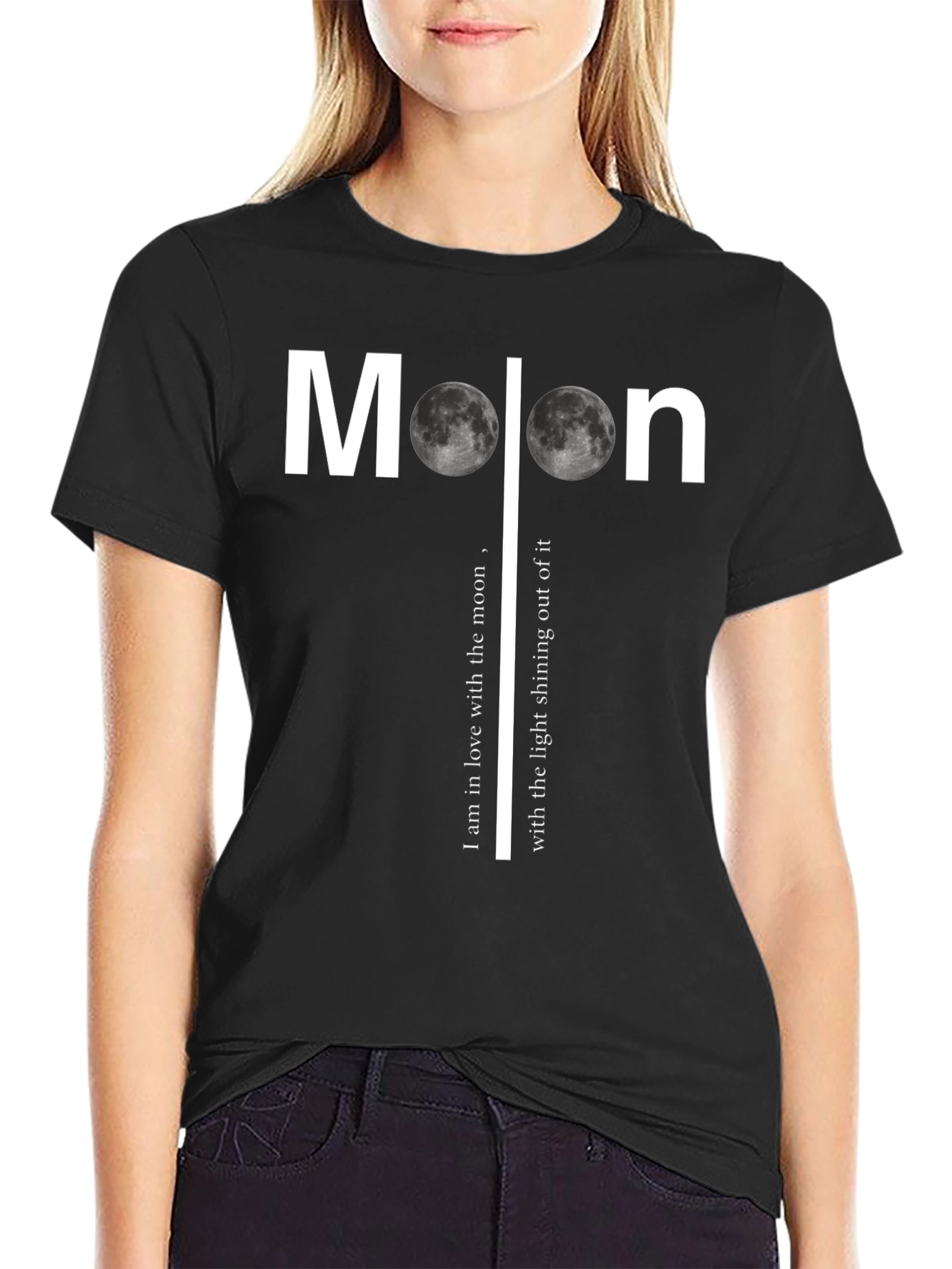 Black Moon Lover's T-Shirt - Black Graphic Tee view 2