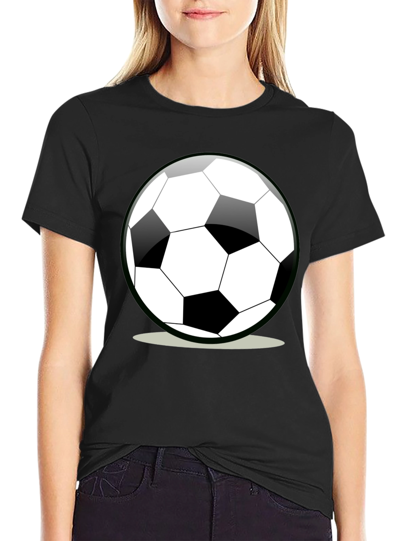 Black Soccer Ball Graphic T-Shirt - Black view 2