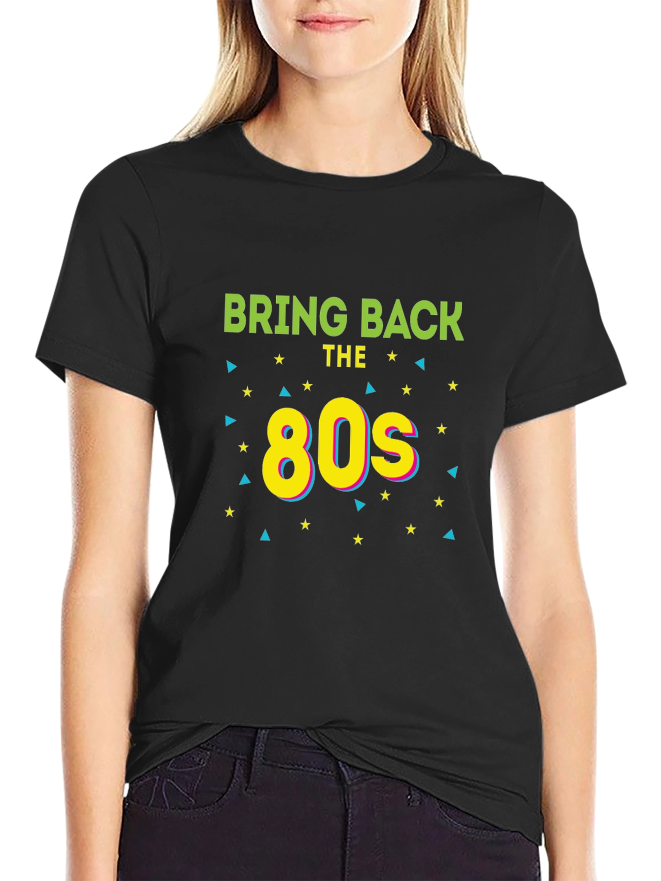 Black Retro 80s Graphic T-Shirt - Bring Back the 80s Tee view 2