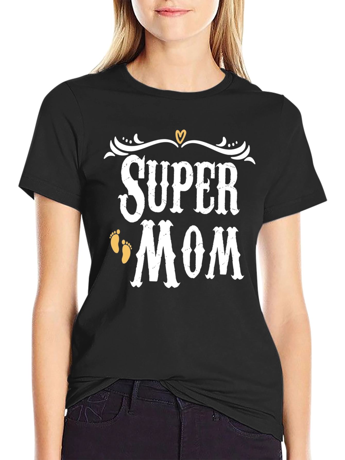 Black Super Mom Graphic T-Shirt view 2